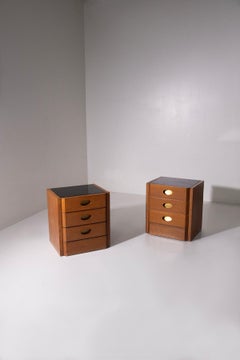Luigi Caccia Dominioni rare pair of bedside tables in brass