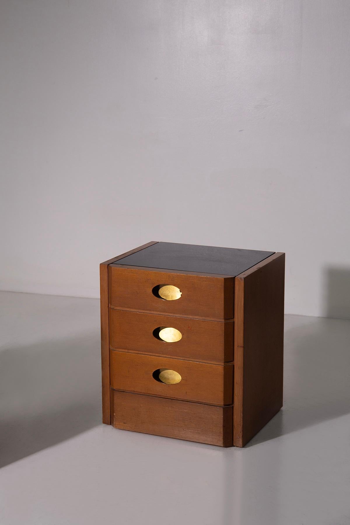 Mid-Century Modern Luigi Caccia Dominioni rare pair of bedside tables in brass For Sale
