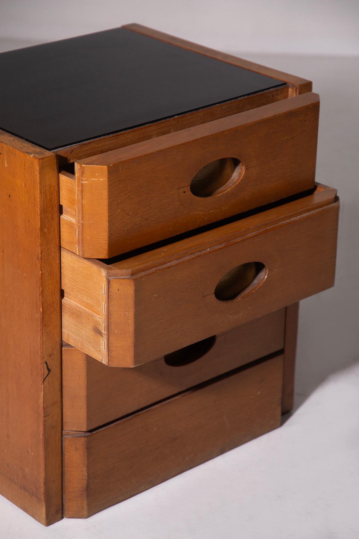 Brass Luigi Caccia Dominioni rare pair of bedside tables in brass For Sale