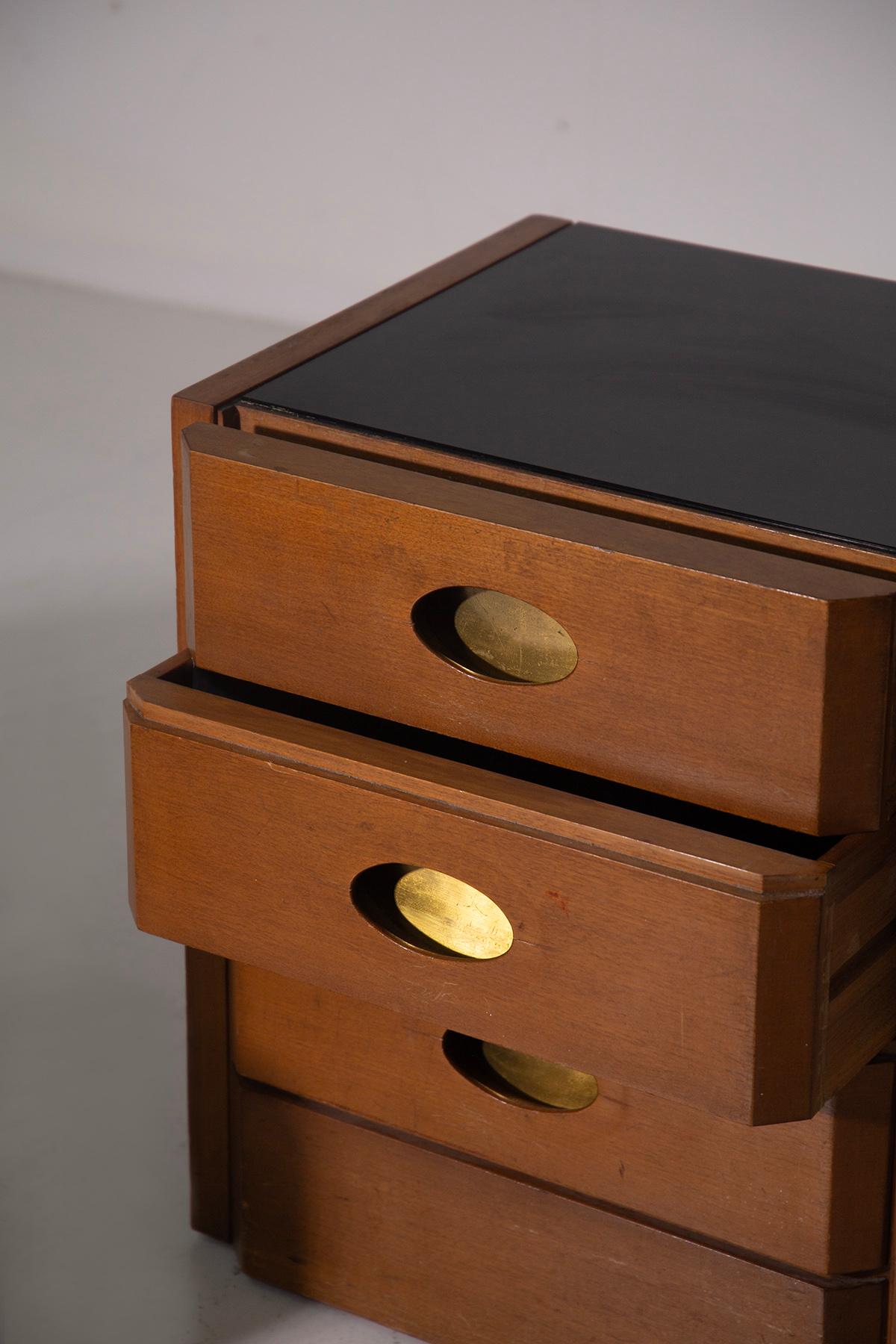 Luigi Caccia Dominioni rare pair of bedside tables in brass For Sale 2