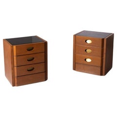 Luigi Caccia Dominioni rare pair of bedside tables in brass