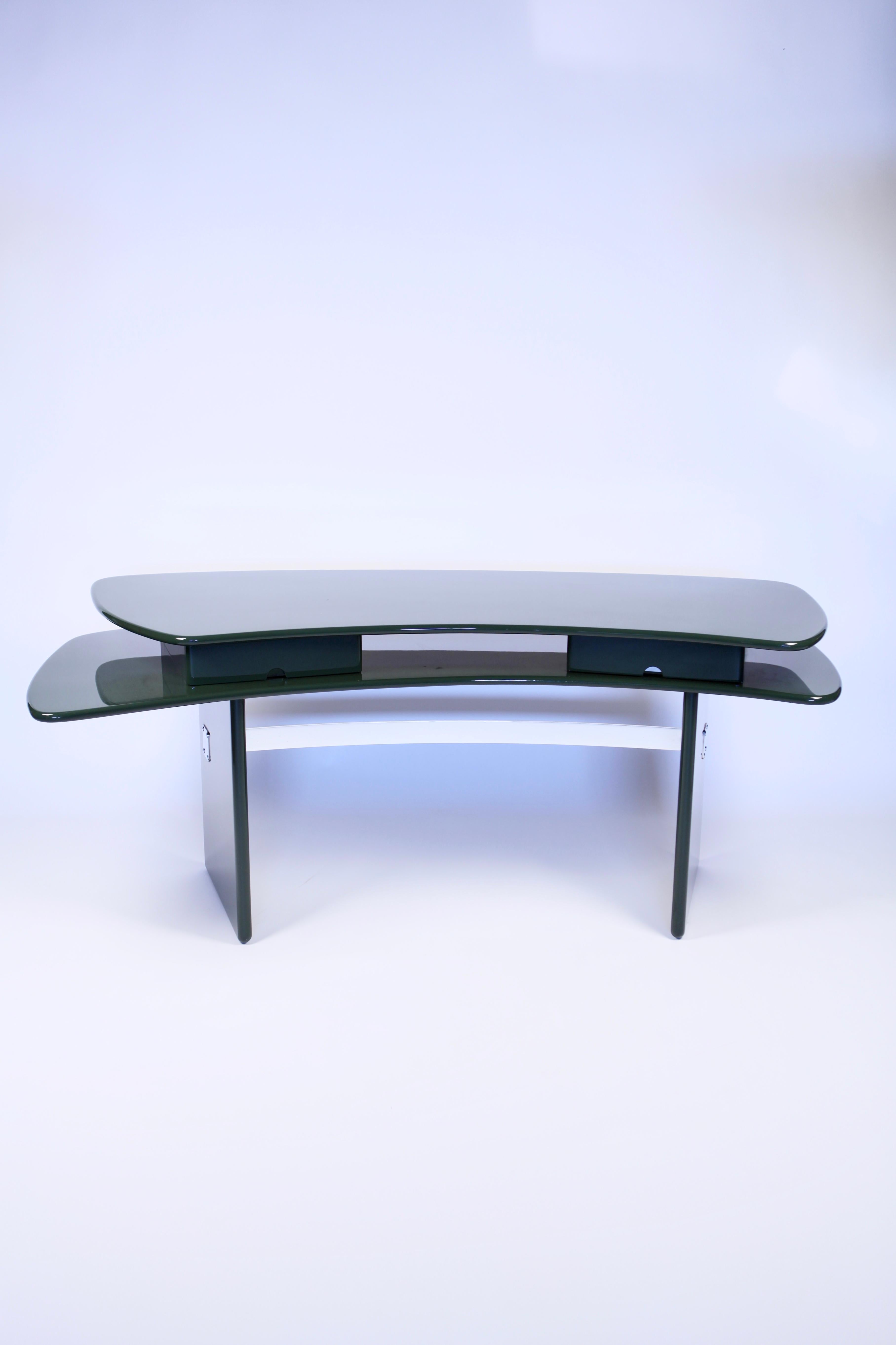 Luigi Caccia Dominioni, Sciabola Desk SCR7 in Dark Green, Edition Azucena, 1979 4