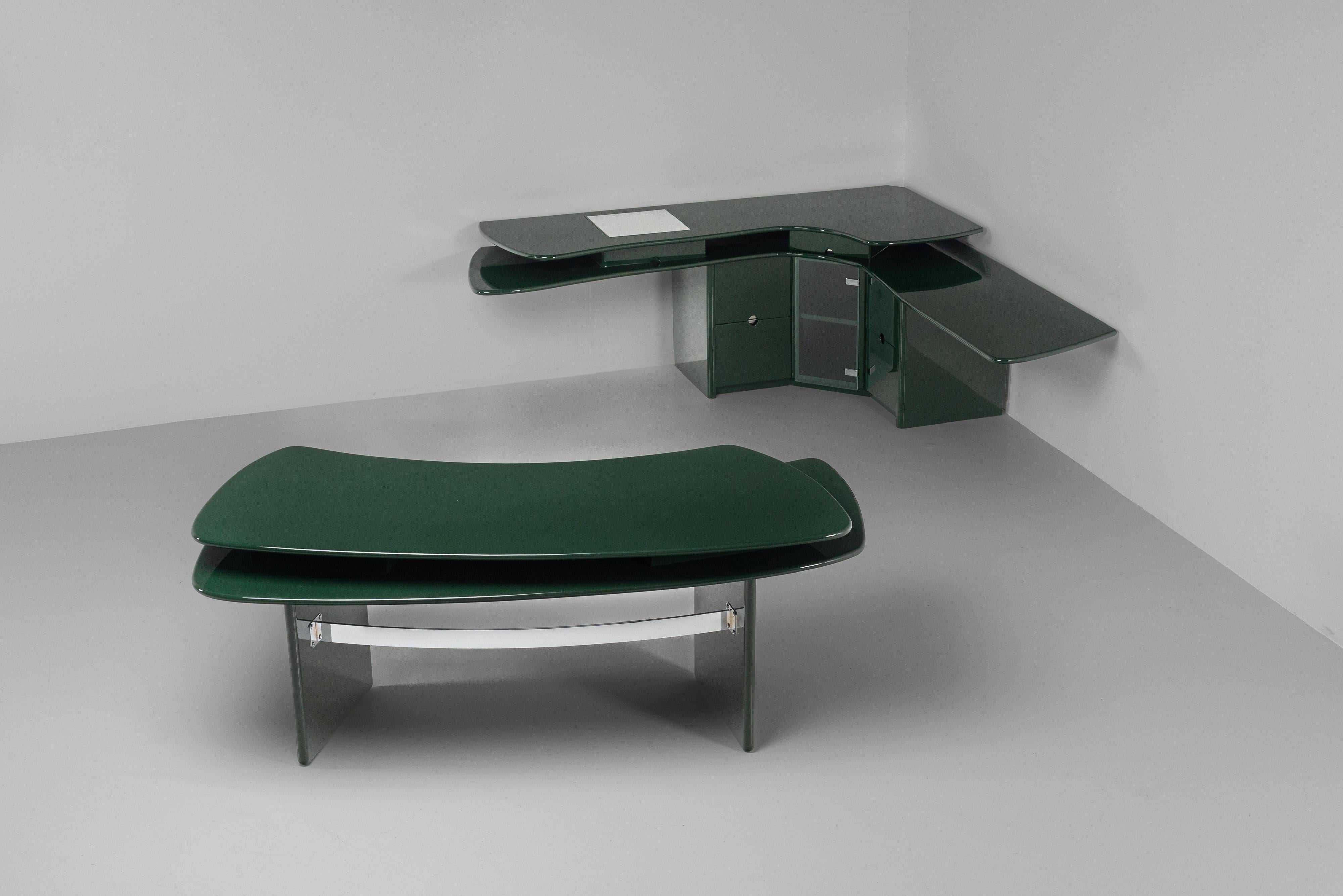 Chrome Luigi Caccia Dominioni SCR7 desk Azucena Italie 1979 en vente