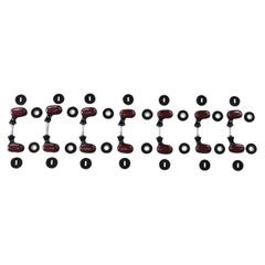 Luigi Caccia Dominioni Set of Seven Handels in Black and Red ABS by Olivari 1975