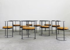 Luigi Caccia Dominioni Lot de dix chaises Catilina avec coussins en cuir Azucena