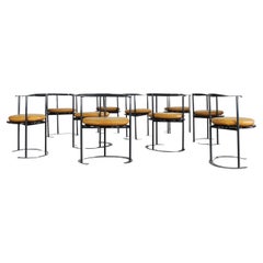 Luigi Caccia Dominioni Lot de dix chaises Catilina avec coussins en cuir Azucena