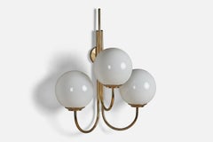 Luigi Caccia Dominioni, Applique di grandi dimensioni, Ottone, Vetro, Italia, anni '50