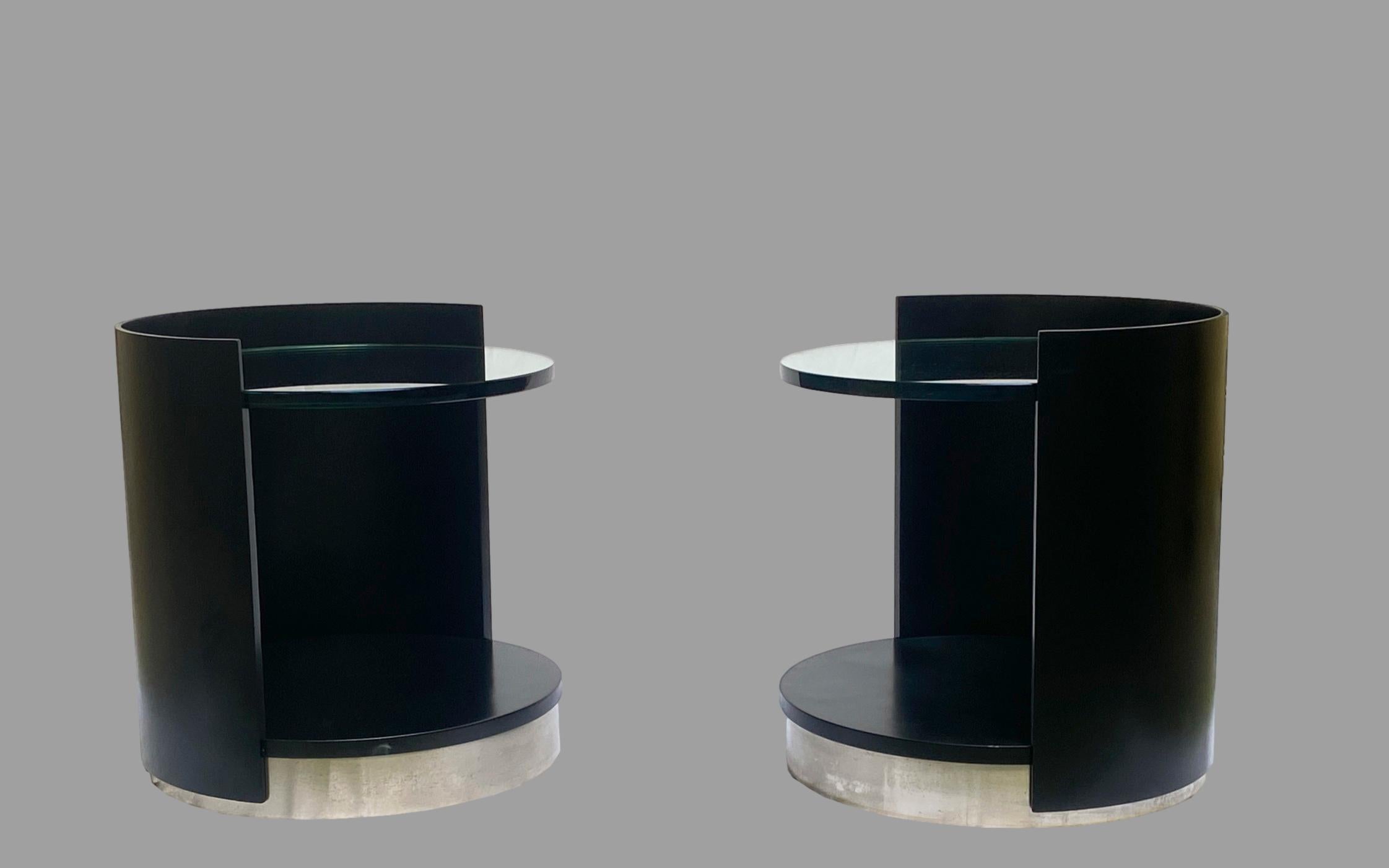 Mid-Century Modern Luigi Caccia Dominioni Style Pair of Nightstands, Italy, 1970s For Sale