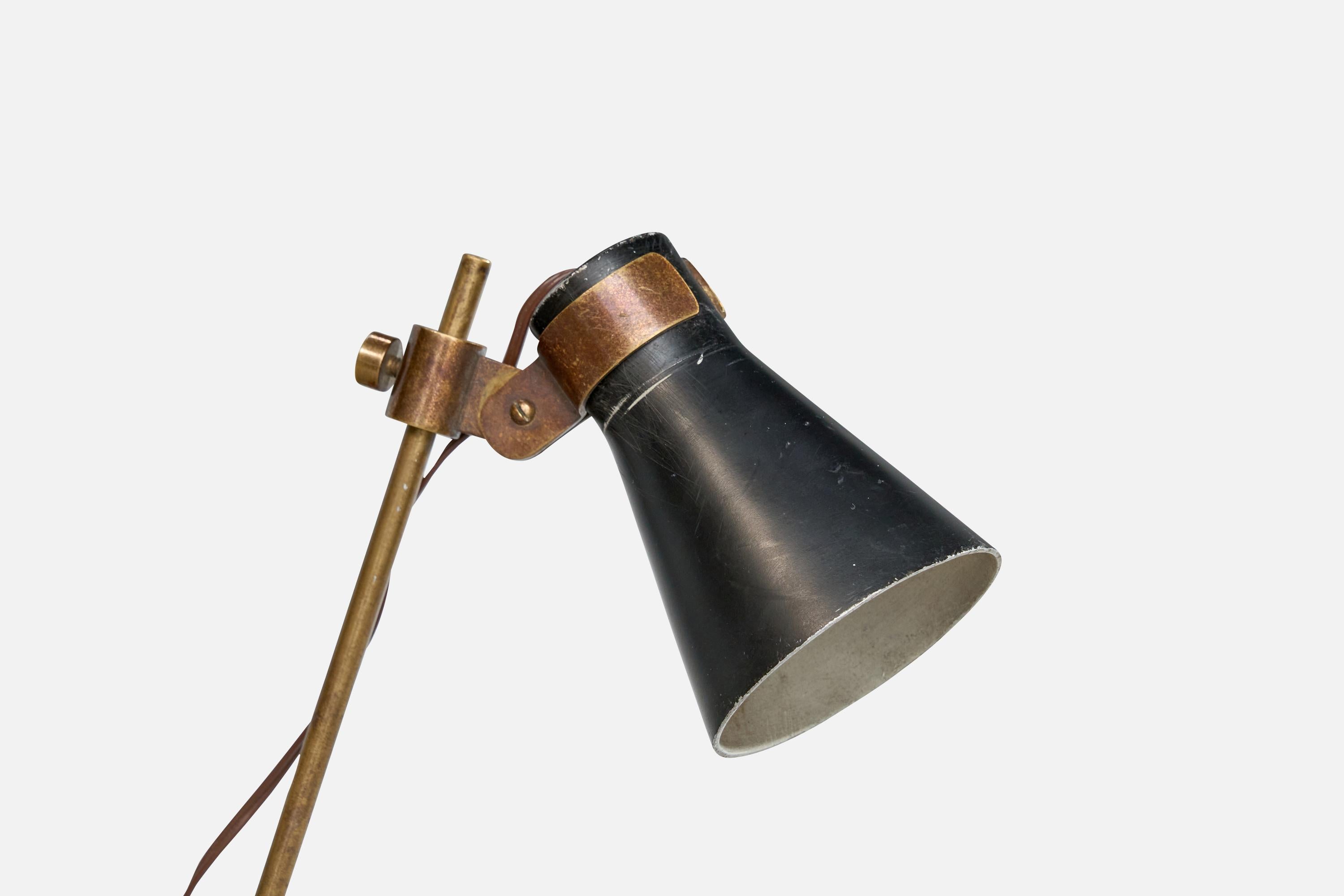 Luigi Caccia Dominioni, Table Lamp, Stone, Brass, Metal, Italy 1948 For Sale 2