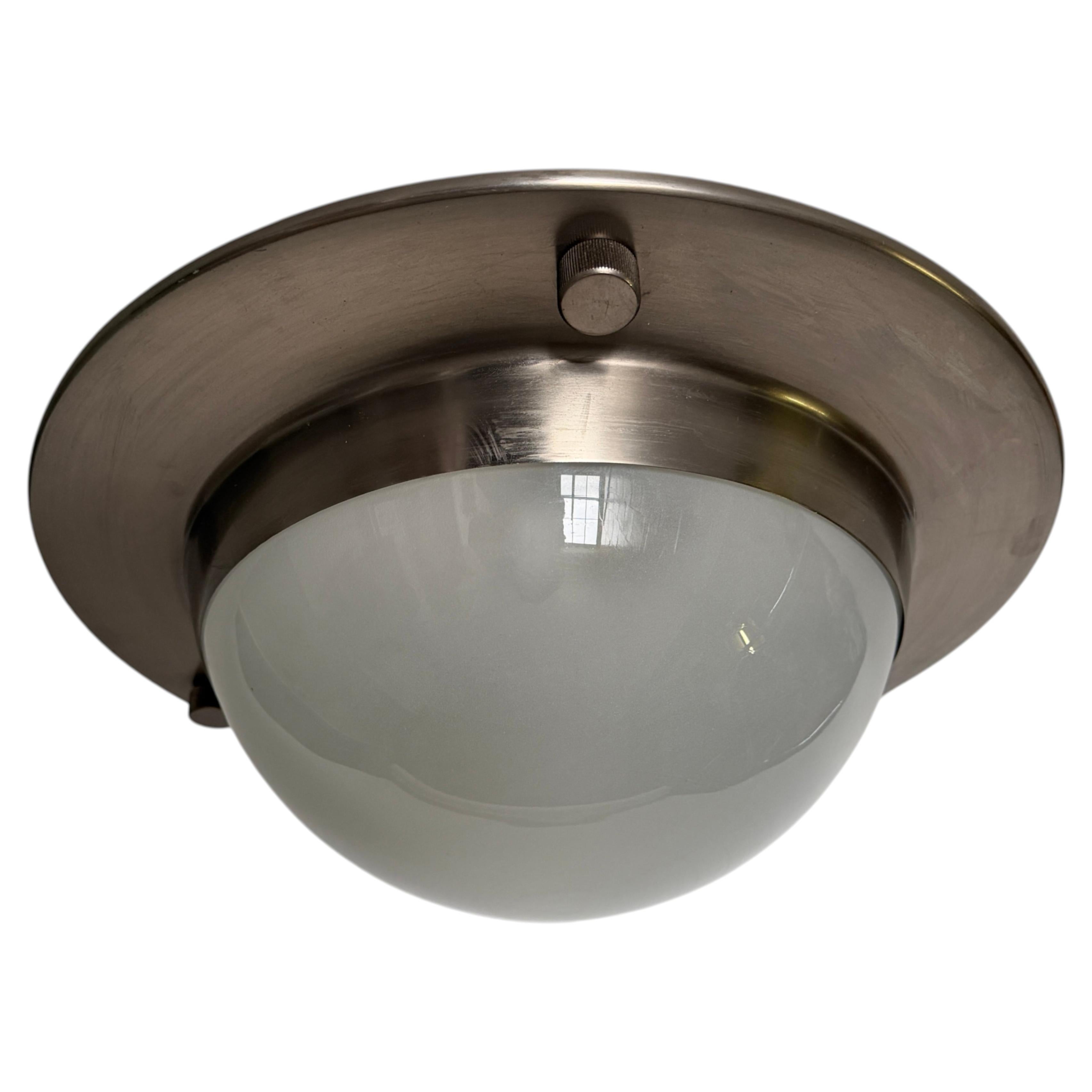 Luigi Caccia Dominioni Tommy LSP6 flush mount ceiling ligh, 1960s Brass & Glass