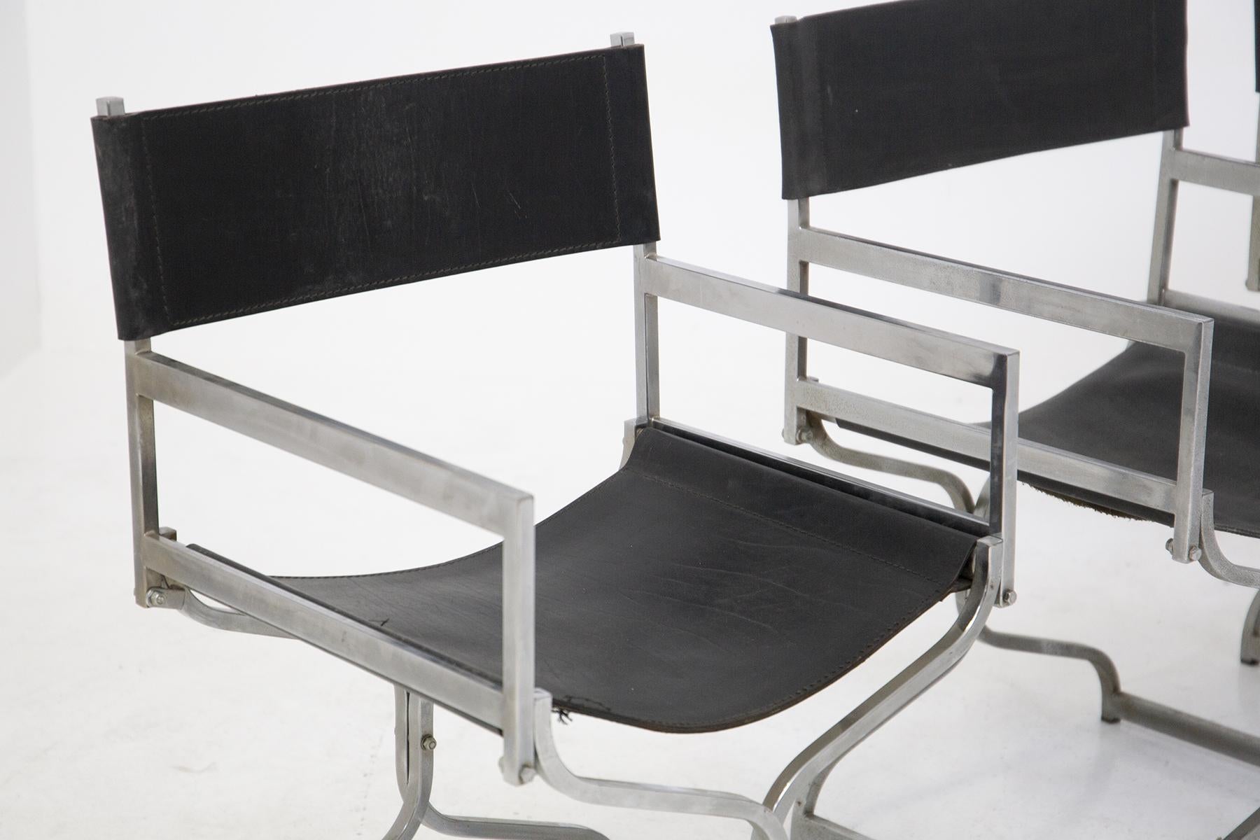 Italian Luigi Caccia Dominioni Vintage Folding Chairs for Vips Residence Milano