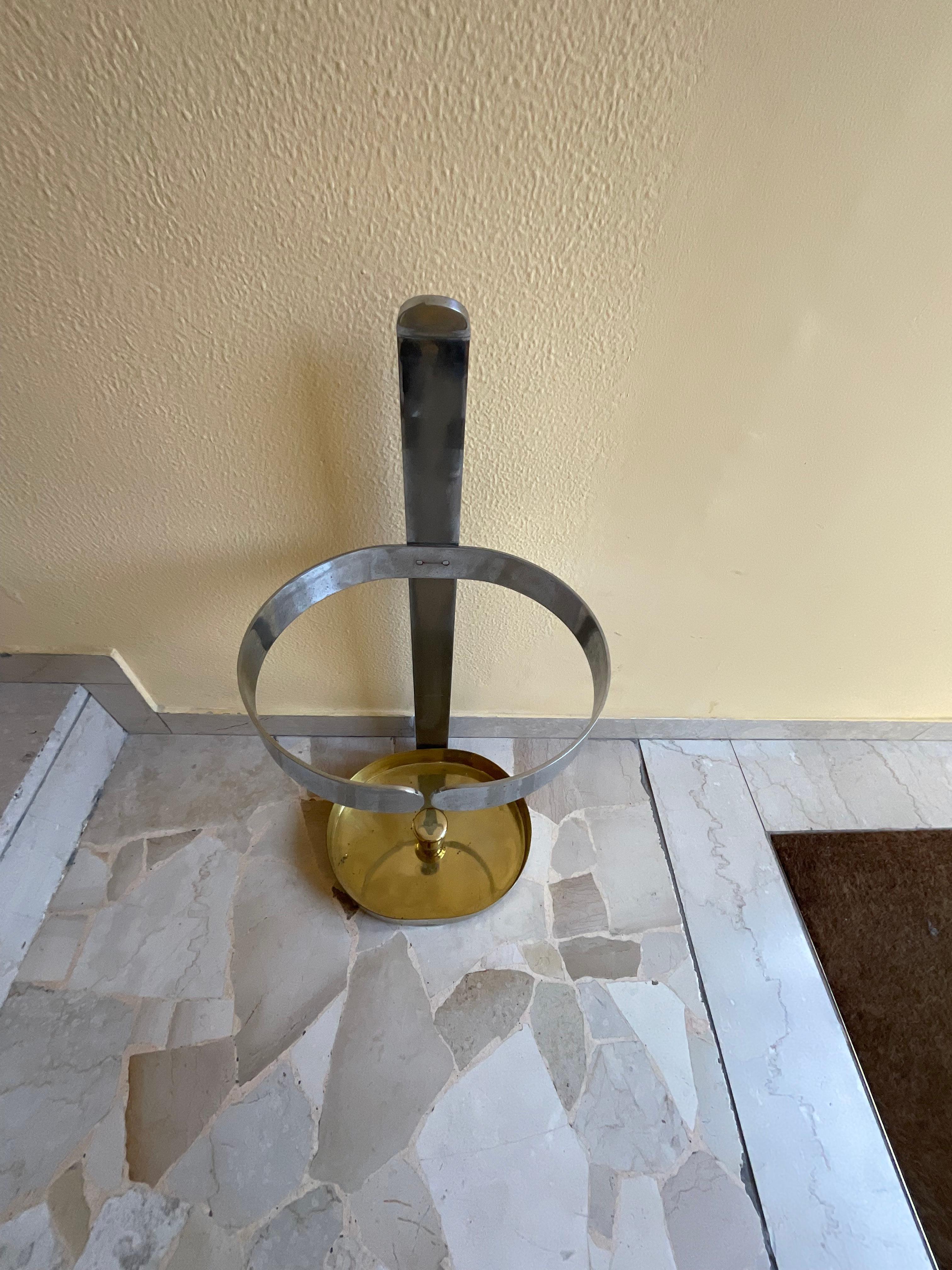 Brass Luigi CACCIA DOMINIONI - ZANOTTA - 1970s umbrella stand - Made in italy For Sale