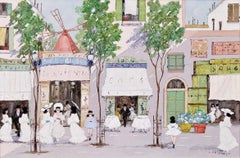 Luigi Cagliani (1910-1987), Oil on Canvas of a Parisian Street Scene