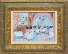 Antica scena di matrimonio impressionista italiana, dipinto a olio di Luigi Cagliani