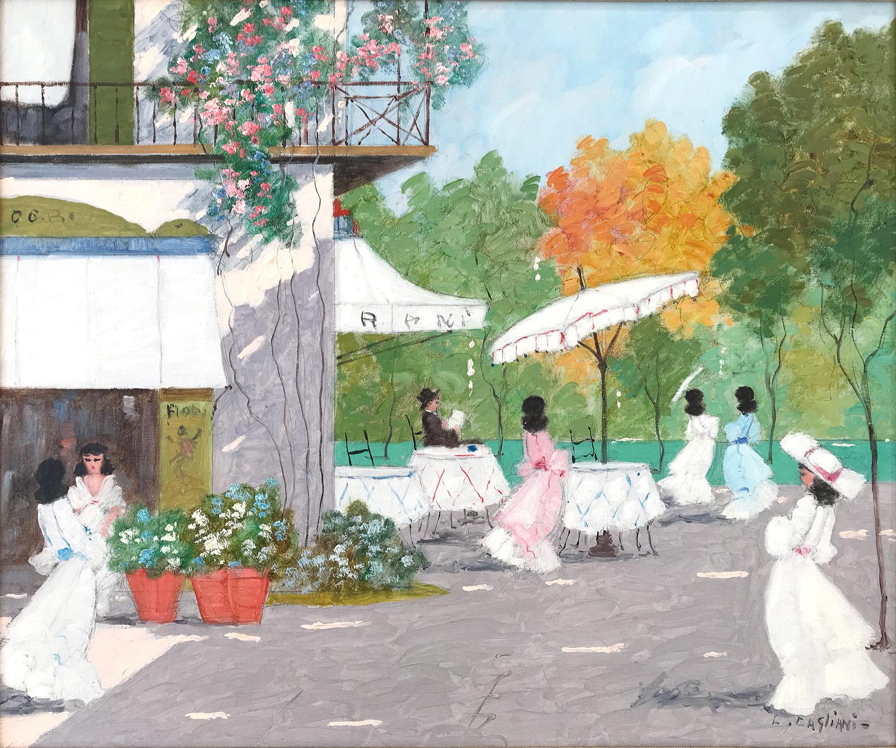 impressionist cafe scene