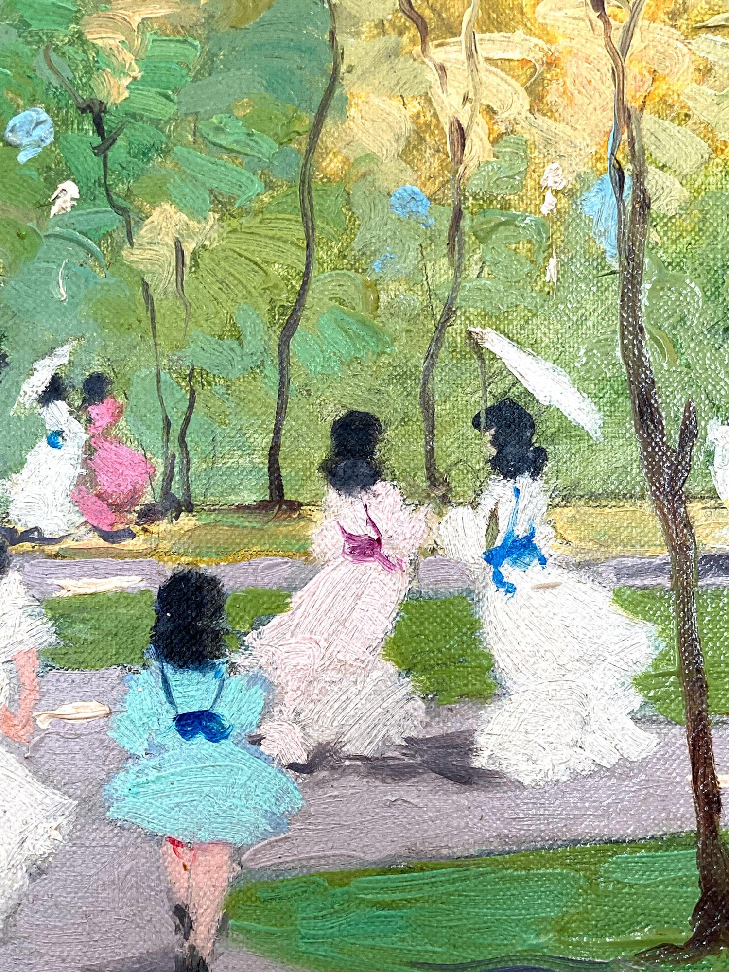 pointillism park scene
