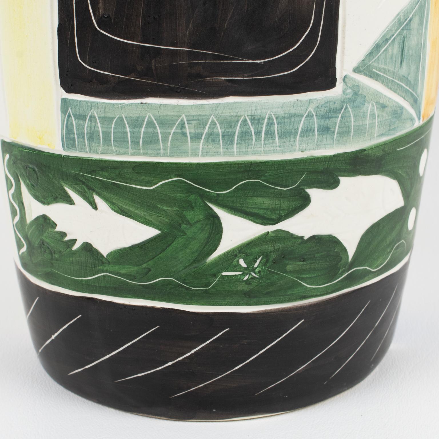 Luigi Carron for Alcyone Mid-Century Ceramic Vase, Italy 1950s For Sale 4