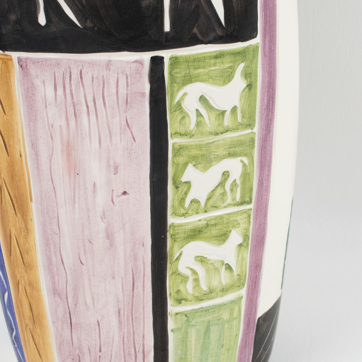 Luigi Carron for Alcyone Mid-Century Ceramic Vase, Italy 1950s For Sale 4