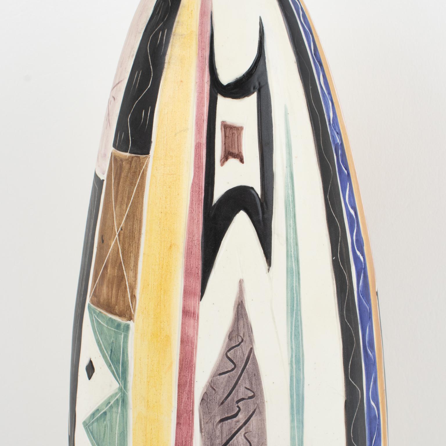 Luigi Carron for Alcyone Mid-Century Ceramic Vase, Italy 1950s 8