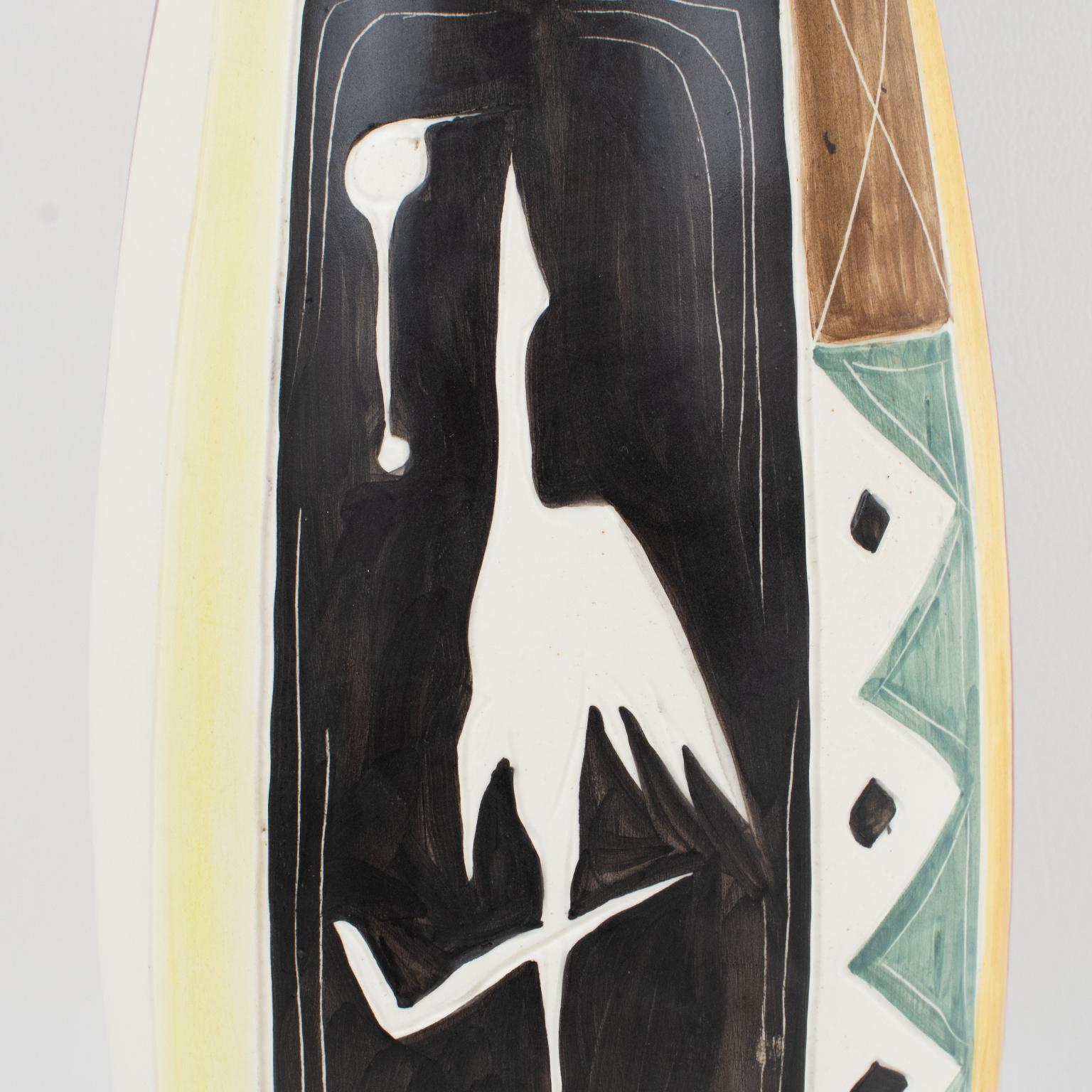 Luigi Carron for Alcyone Mid-Century Ceramic Vase, Italy 1950s For Sale 8