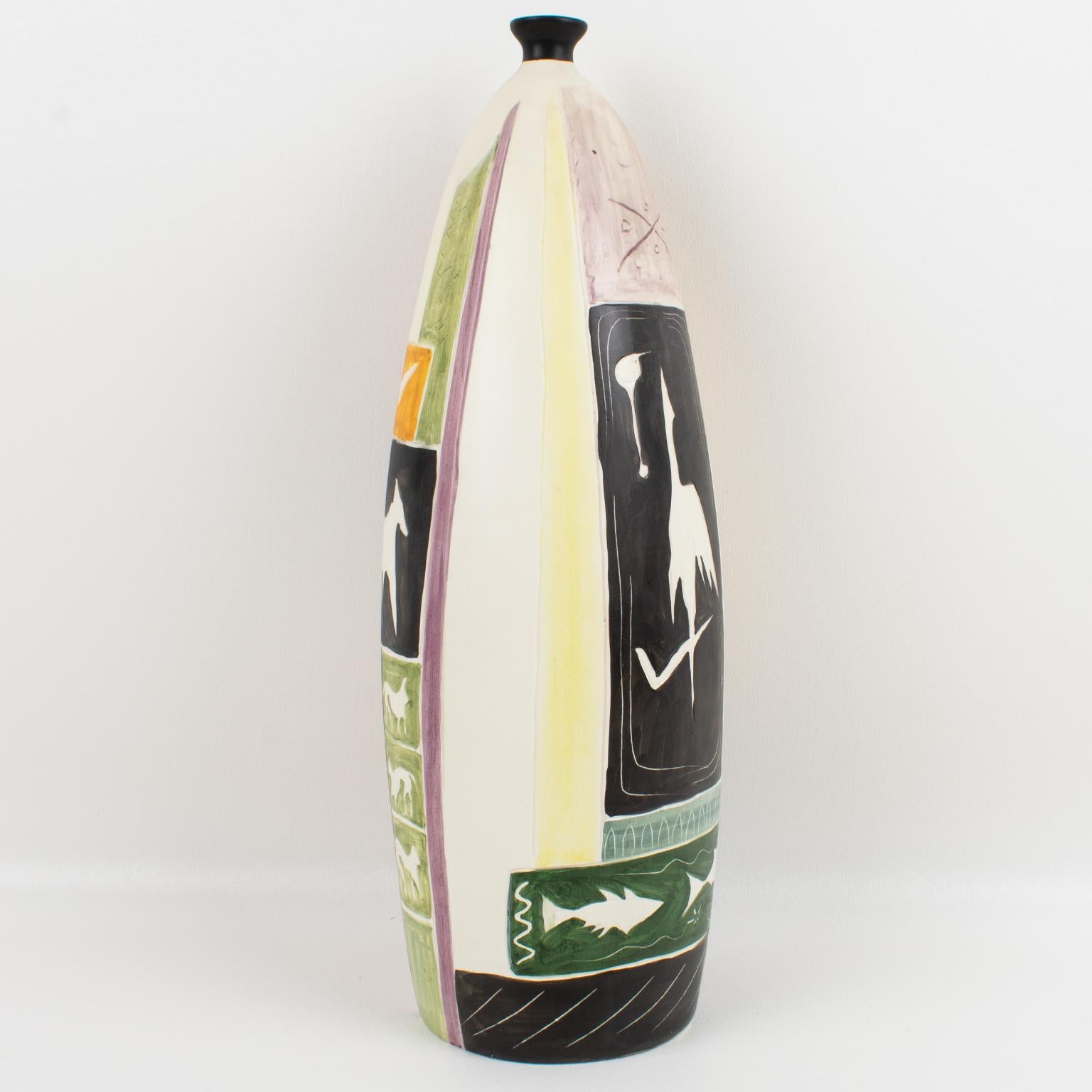 Modern Luigi Carron for Alcyone Mid-Century Ceramic Vase, Italy 1950s For Sale