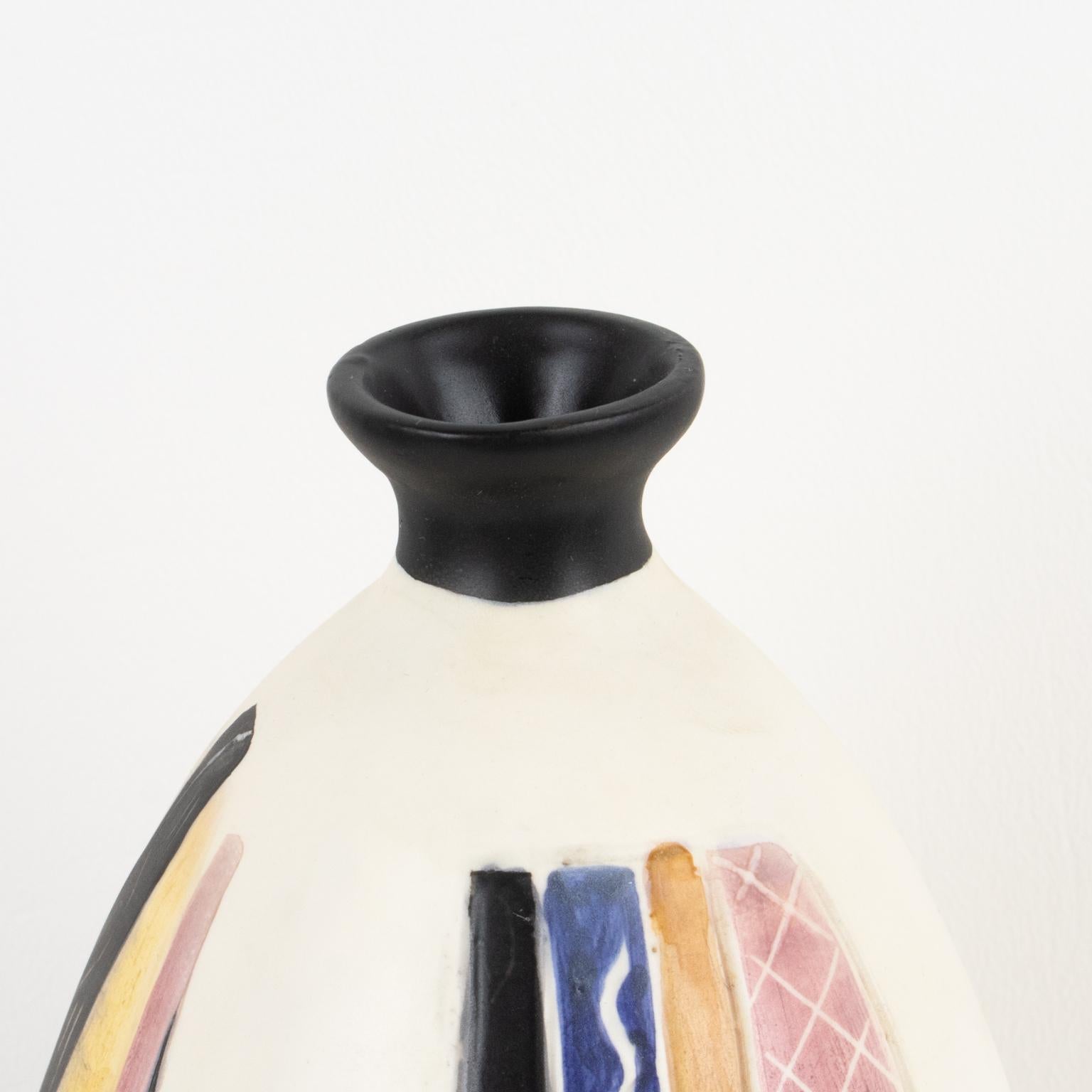 Luigi Carron for Alcyone Mid-Century Ceramic Vase, Italy 1950s For Sale 1