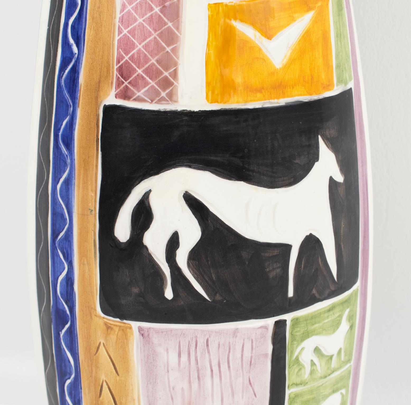 Luigi Carron for Alcyone Mid-Century Ceramic Vase, Italy 1950s For Sale 3