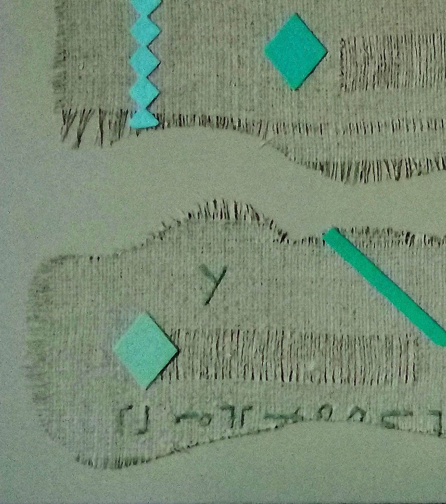Antiche forme e nuovi segnali n. 1605 - Abstract Geometric Mixed Media Art by Luigi Cei