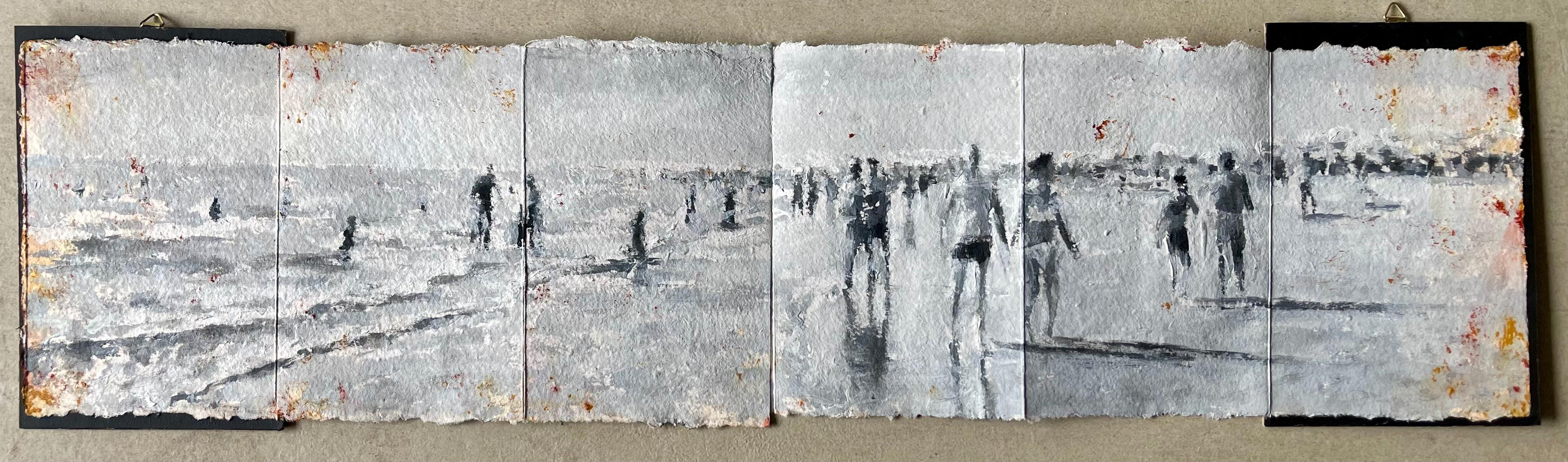 BOOKNOTE 9. From the Beaches series - Gray Landscape Painting by Luigi Christopher Veggetti