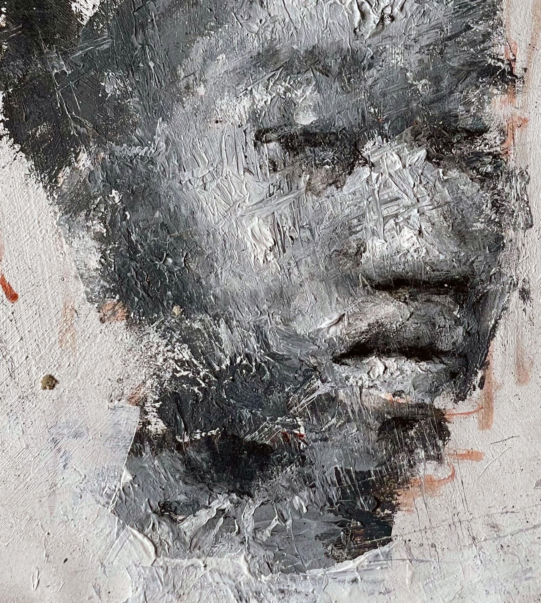 Ritratto #13 e #3, dittico. Dalla serie Ritratti - Portrait Painting Grigio di Luigi Christopher Veggetti