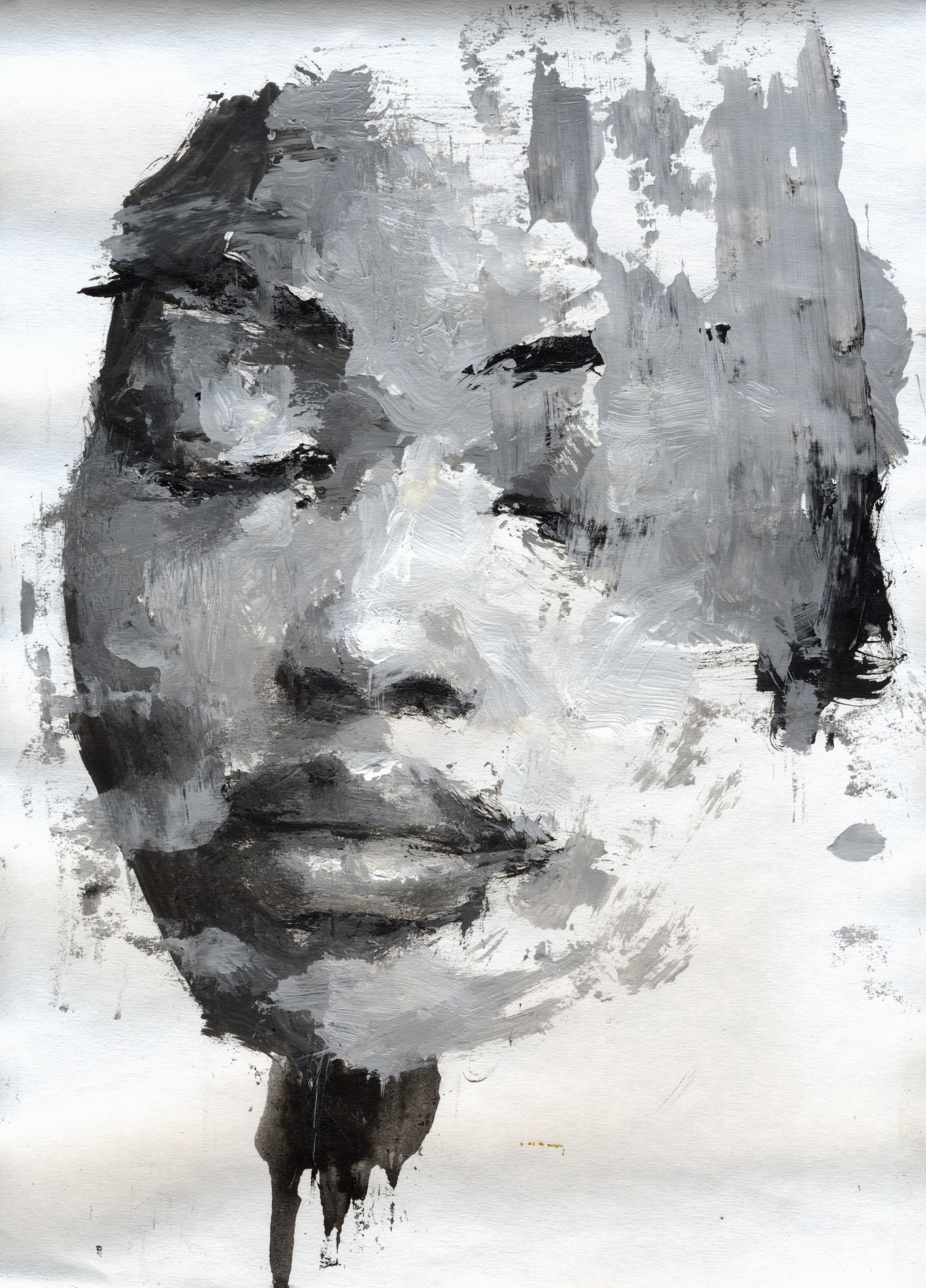 Ritratto #52, #50 e #51, Trittico. Dalla serie Ritratti - Painting di Luigi Christopher Veggetti