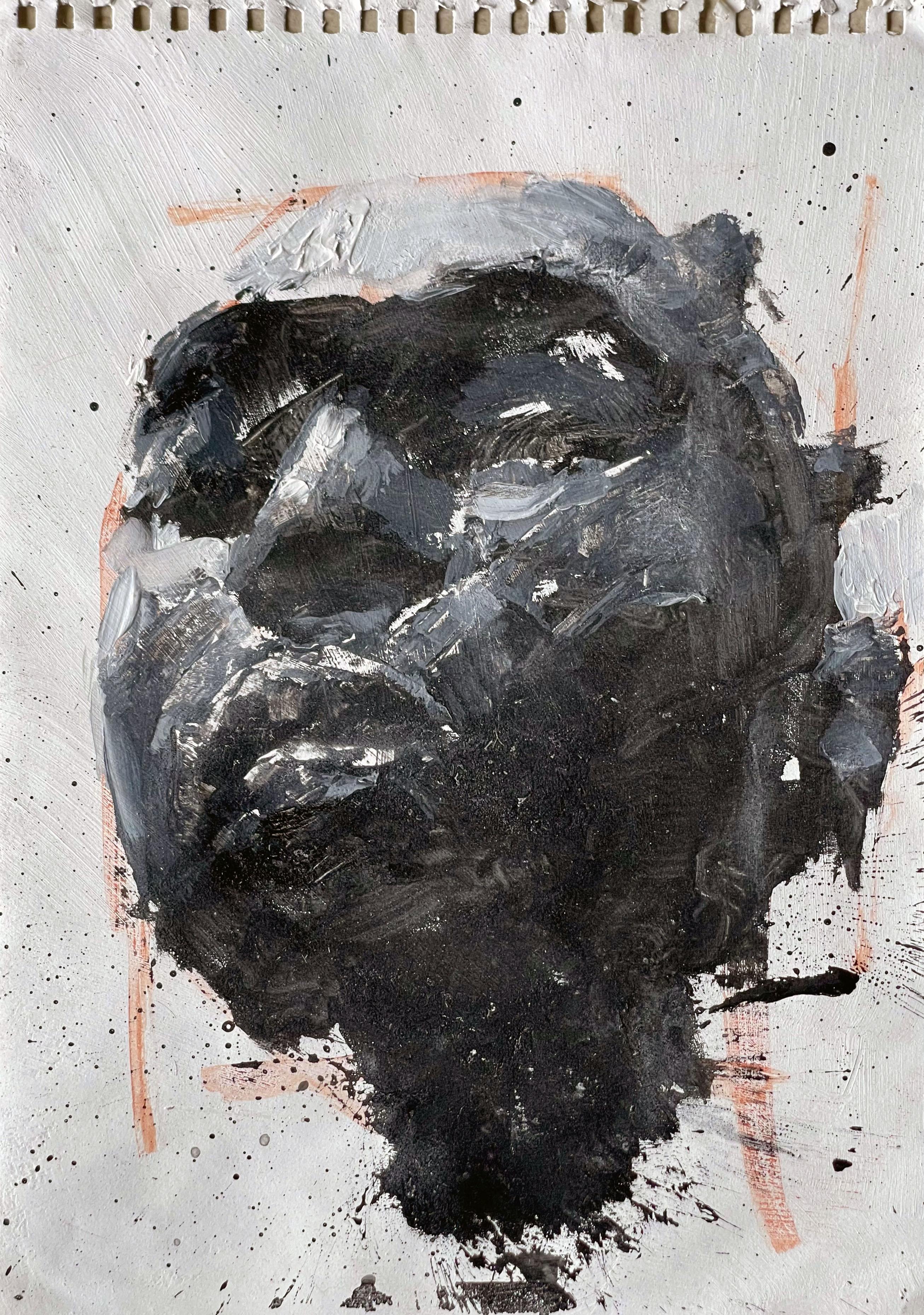 Set di 6 Ritratto. Dalla serie Ritratti - Figurative Painting Grigio di Luigi Christopher Veggetti