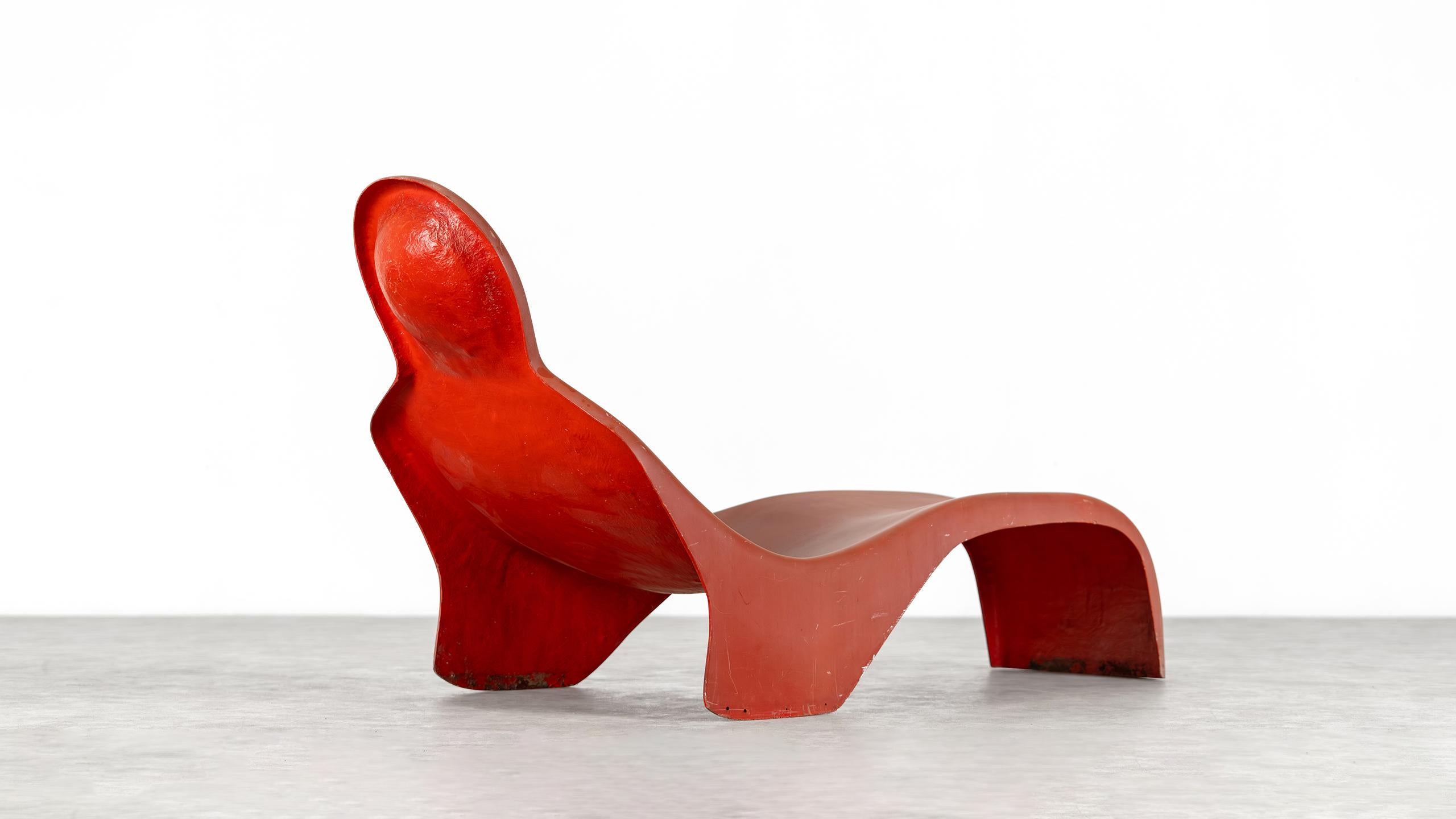 Fibre de verre Luigi Colani Chaise Longue Anthropomorphe 1967 par Essmann Edition Allemagne Chaise en vente