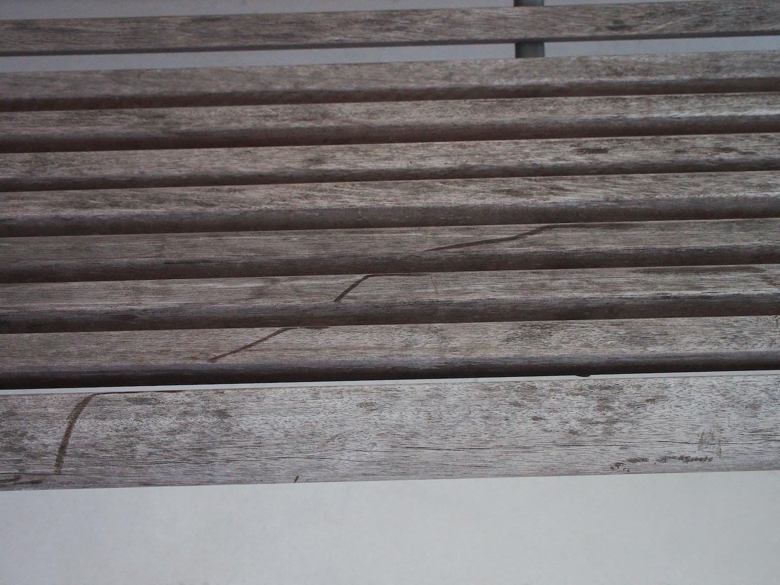 Contemporary Luigi Colani Cast Aluminum and Wood Outdoor Bench