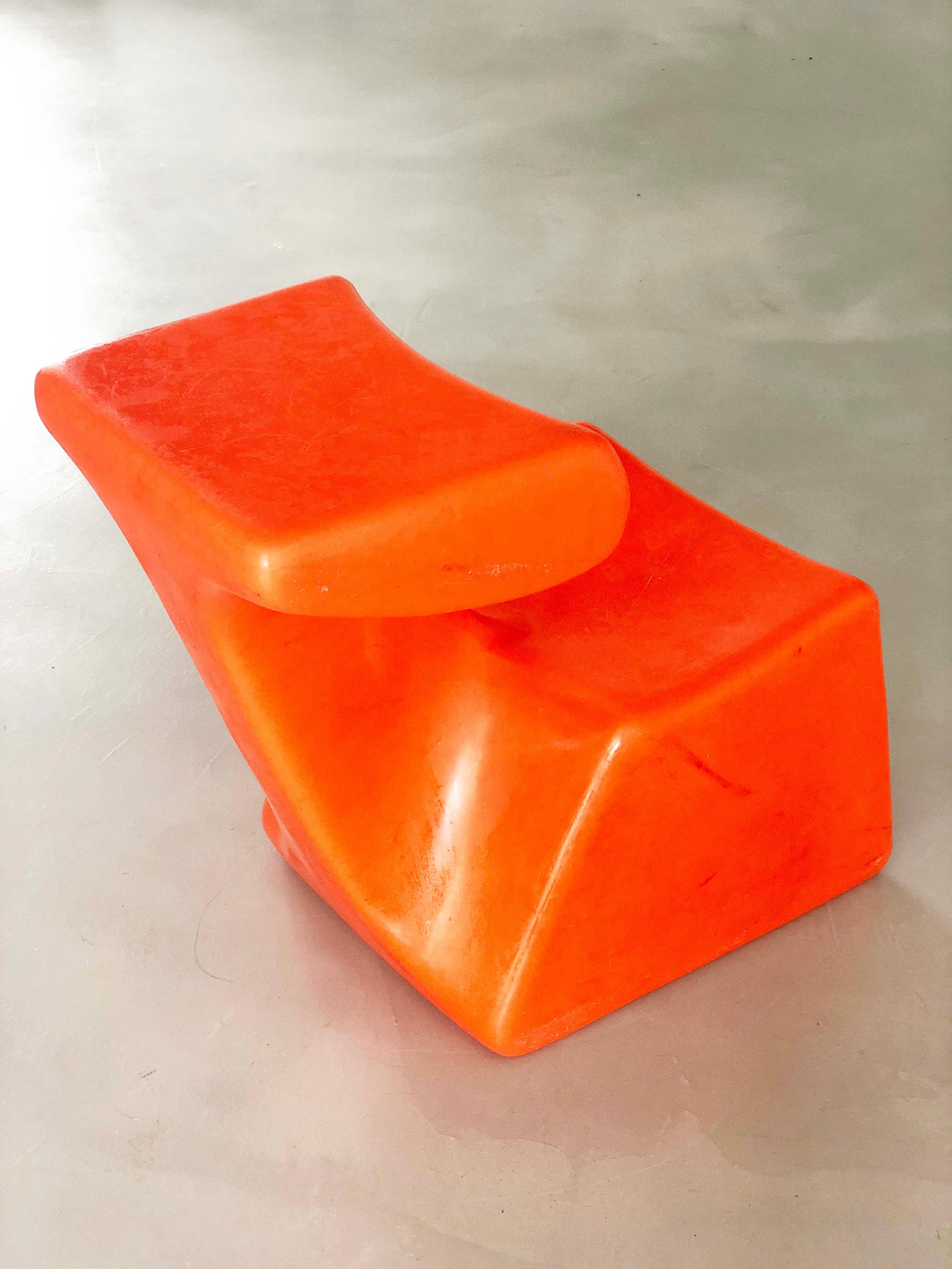 Zocker by Luigi Colani 1972
Top System Burkhard Lübke

Luigi Colani designed this chair pretty much for children. For the first time in the history of furniture design a chair for adults was developed out of a chair designed for children called