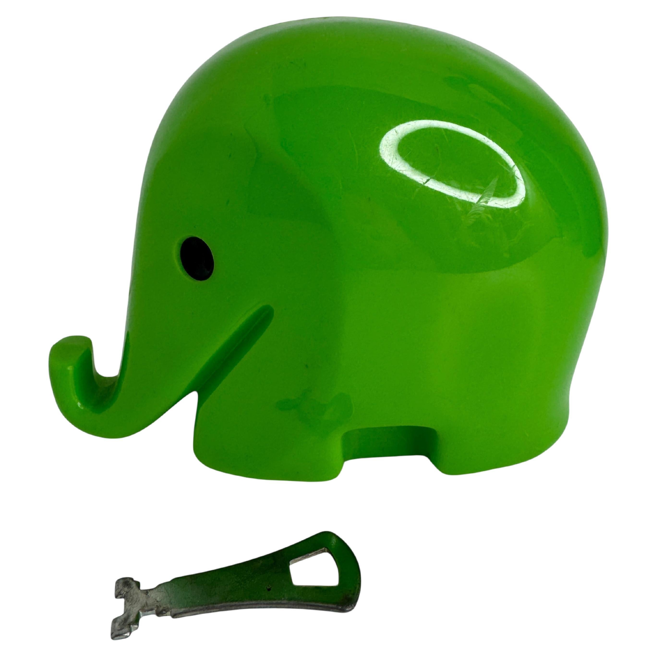 Luigi Colani Drumbo Green Elephant Money Bank for Dresdner Bank, 1970s