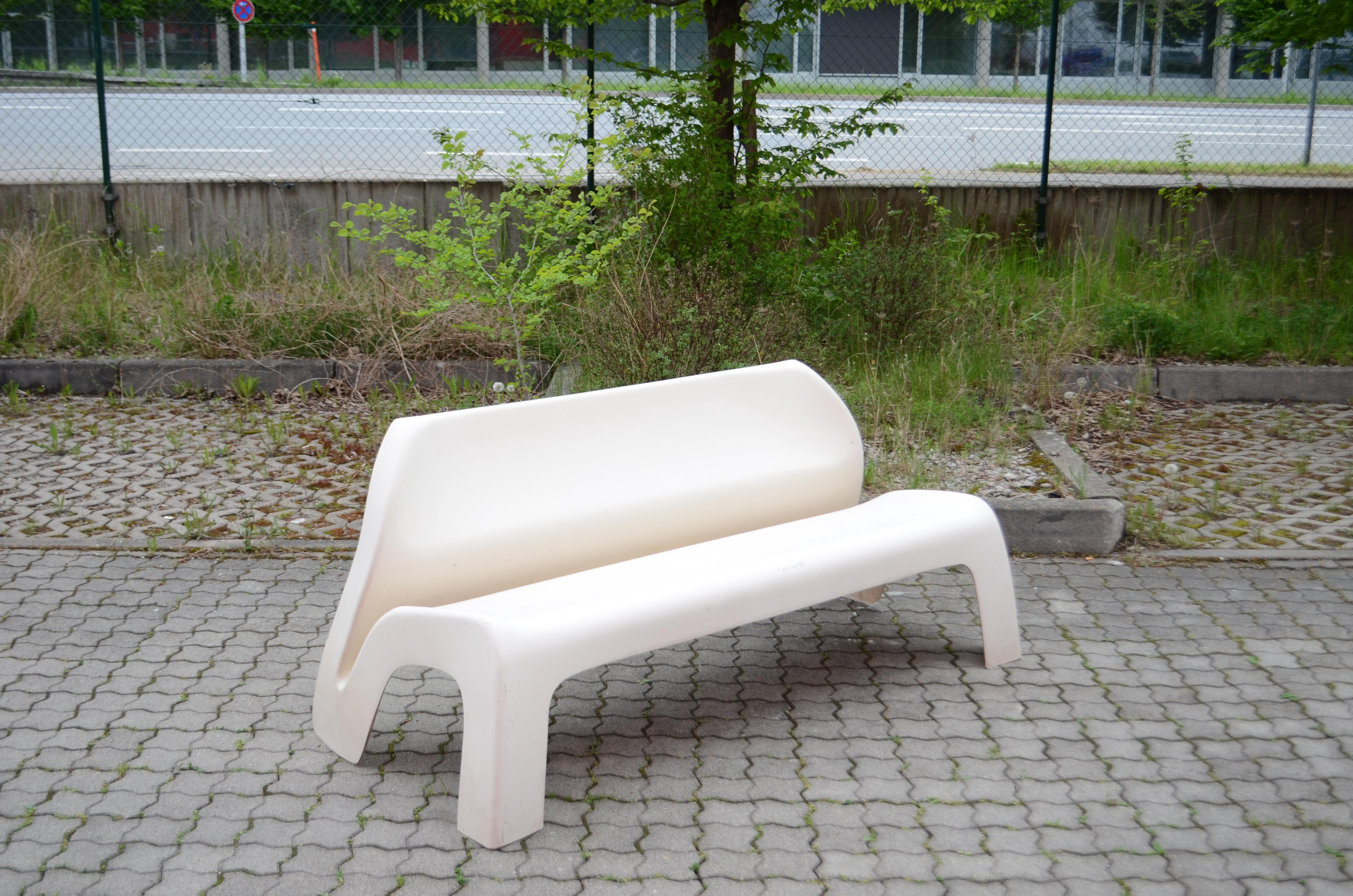 Luigi Colani Fiberglass Bench Sofa Garden Party for Heinz Essmann KG 6