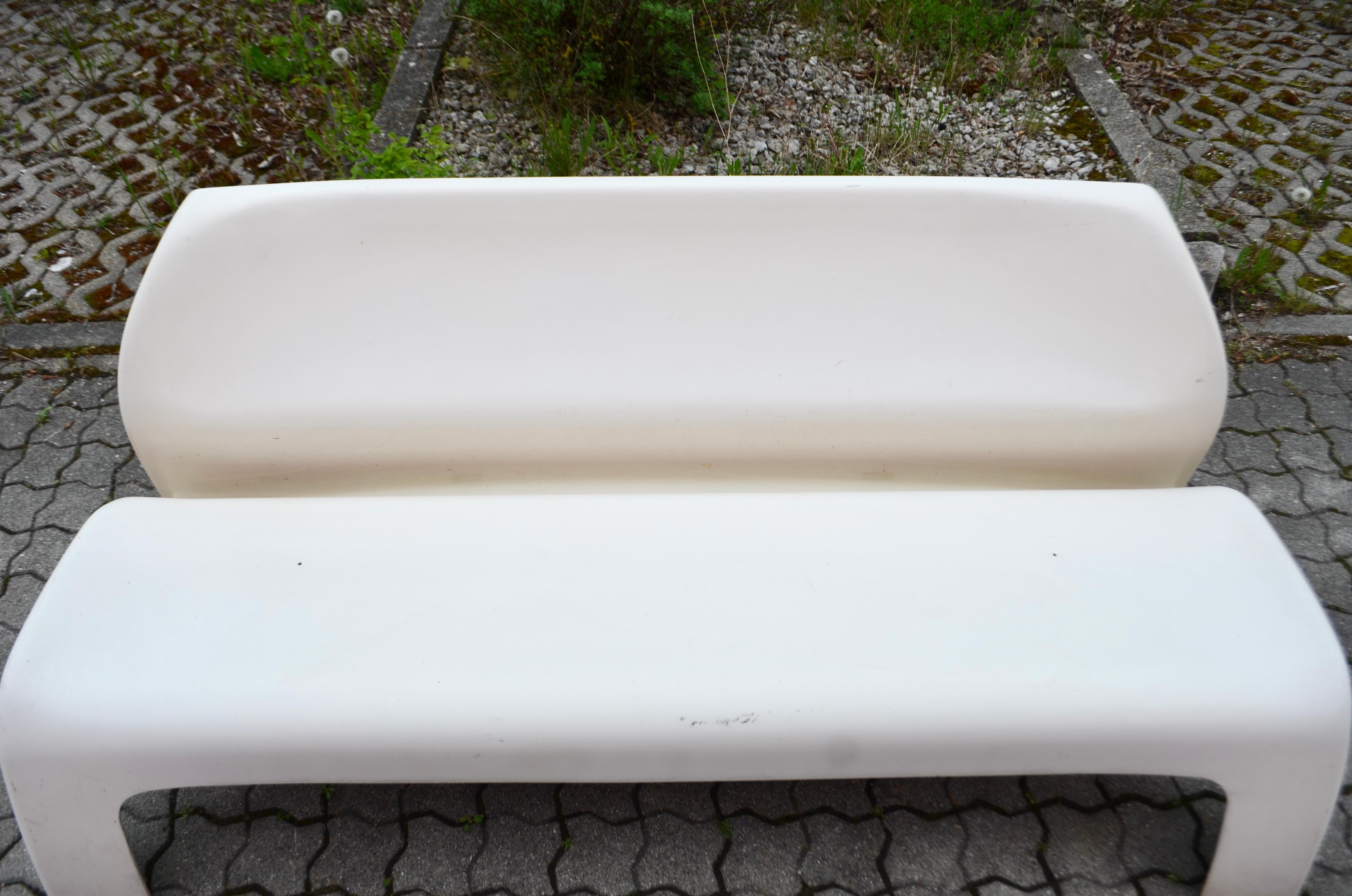 Luigi Colani Fiberglass Bench Sofa Garden Party for Heinz Essmann KG 12