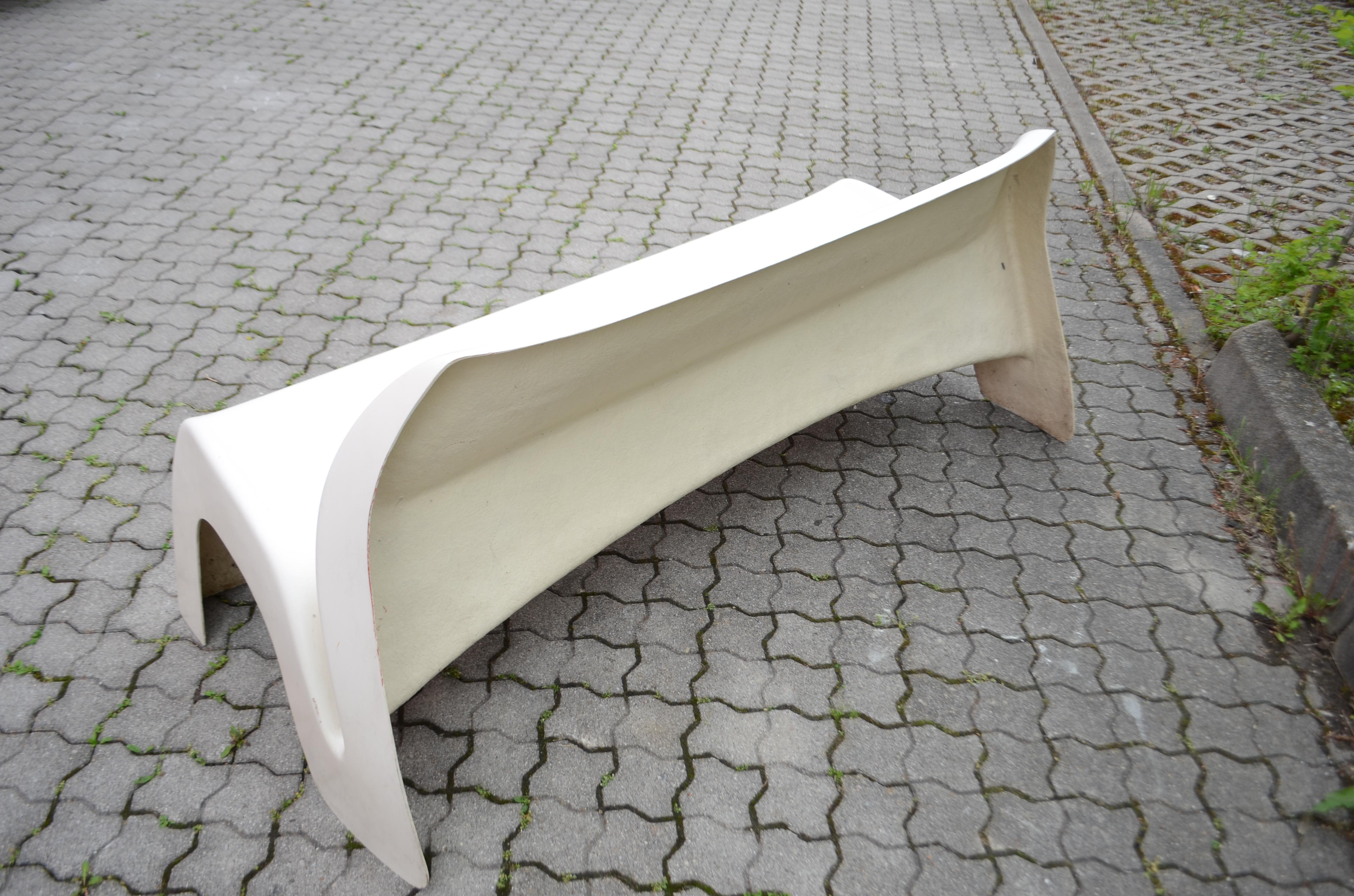 Luigi Colani Fiberglass Bench Sofa Garden Party for Heinz Essmann KG 1