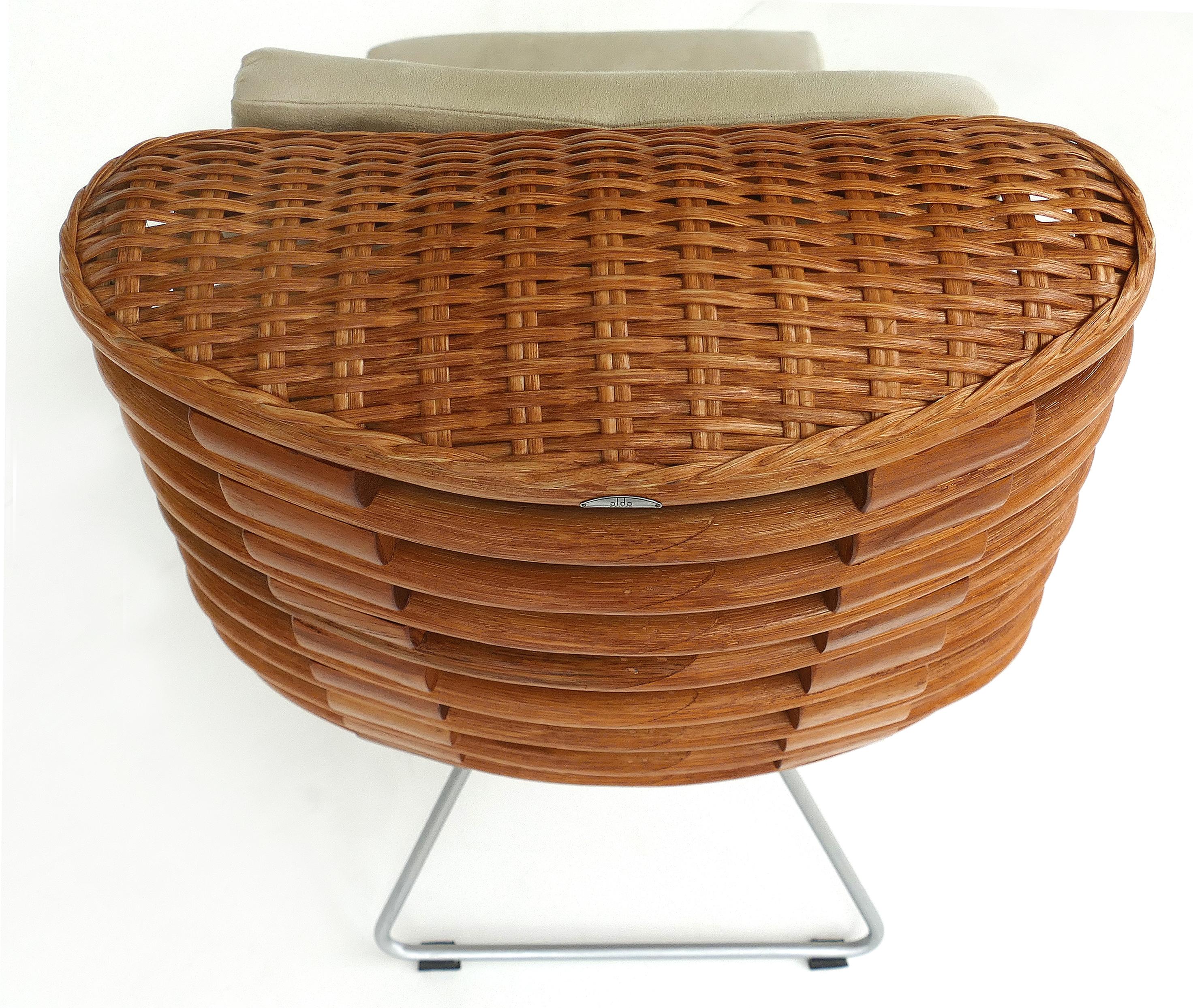 Luigi Colani for Aida Rattan Dining Table and Chair Set 6