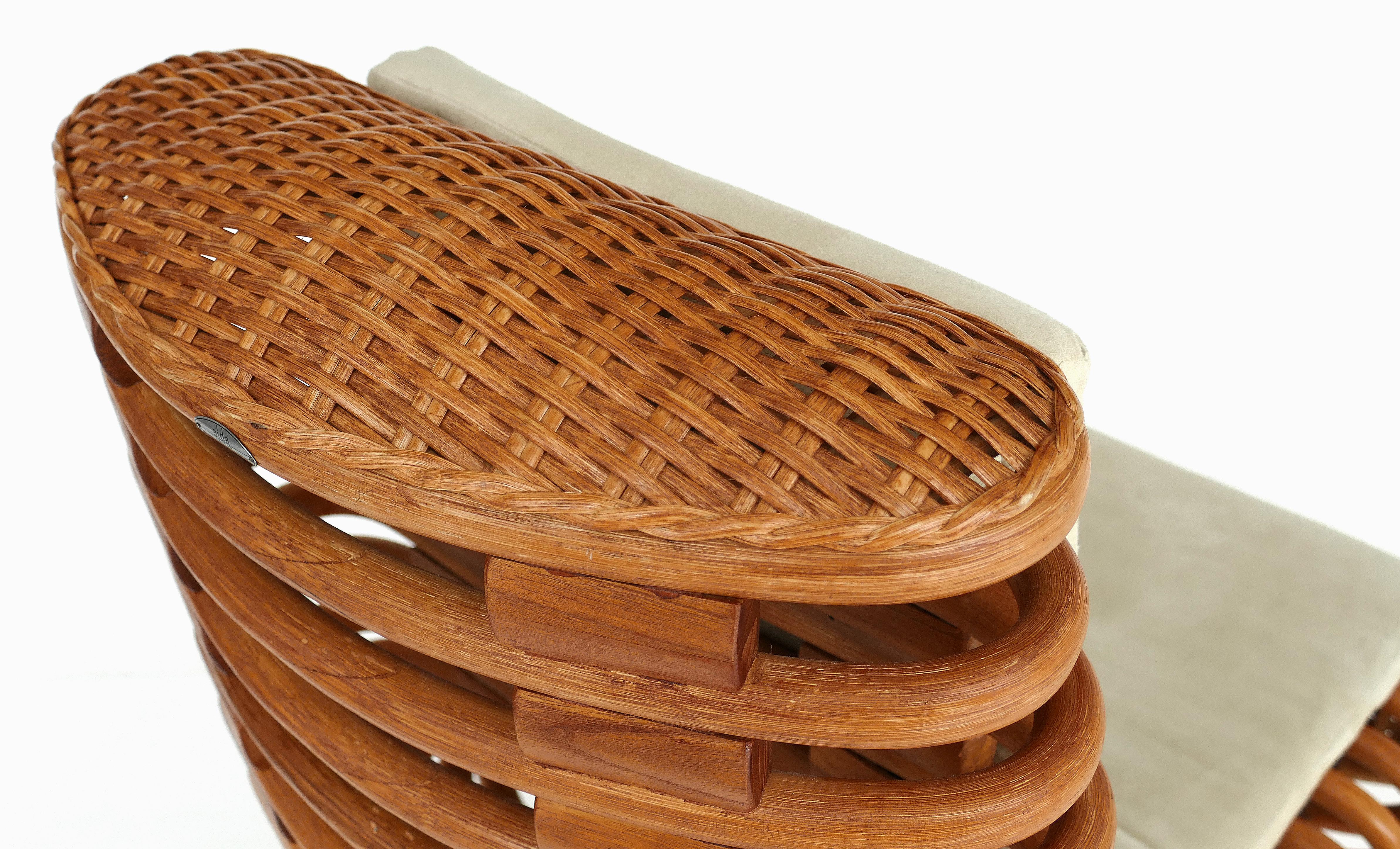 Luigi Colani for Aida Rattan Dining Table and Chair Set 7