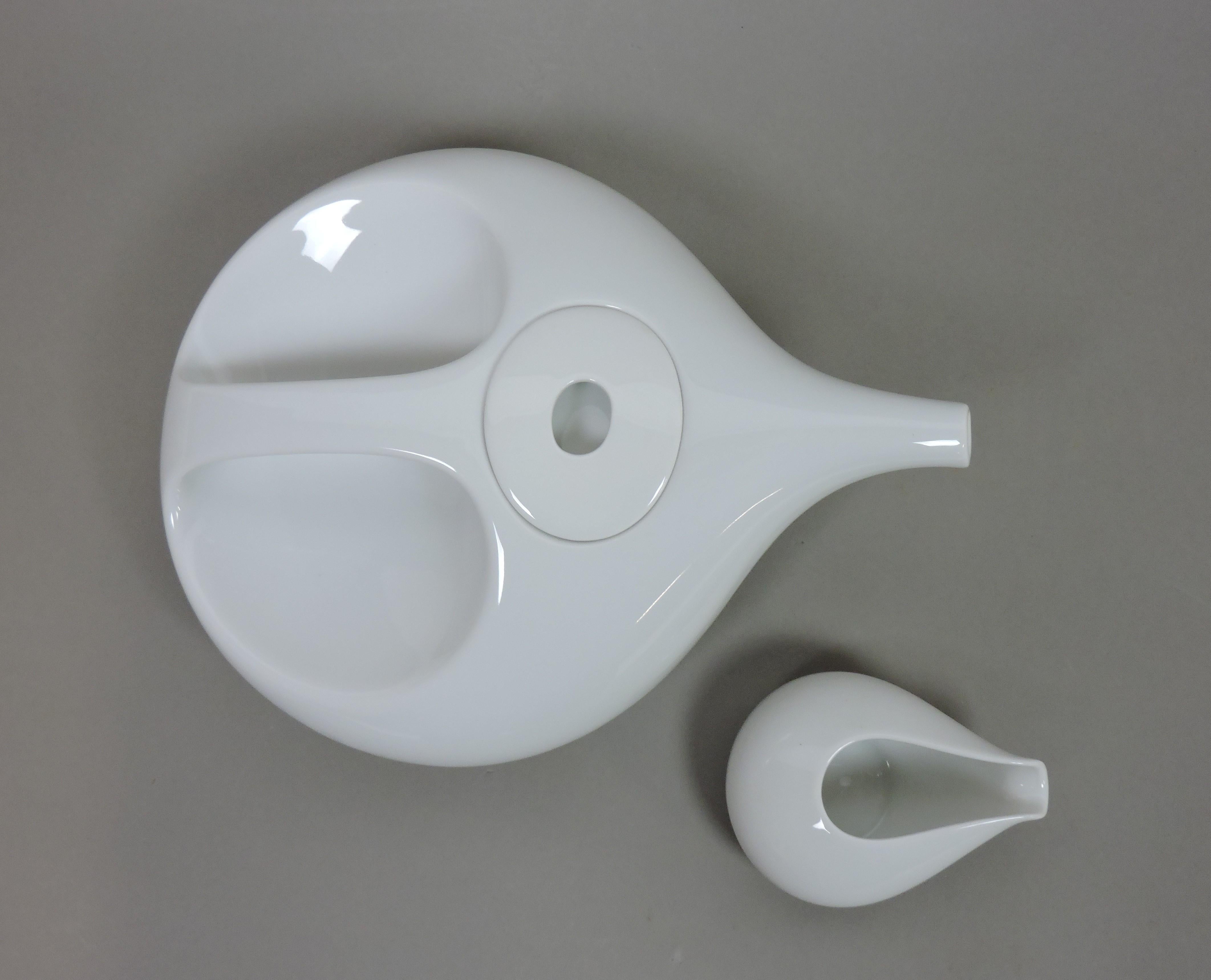 German Luigi Colani Mid-Century Modern Tear Drop Tea Pot and Creamer for Rosenthal
