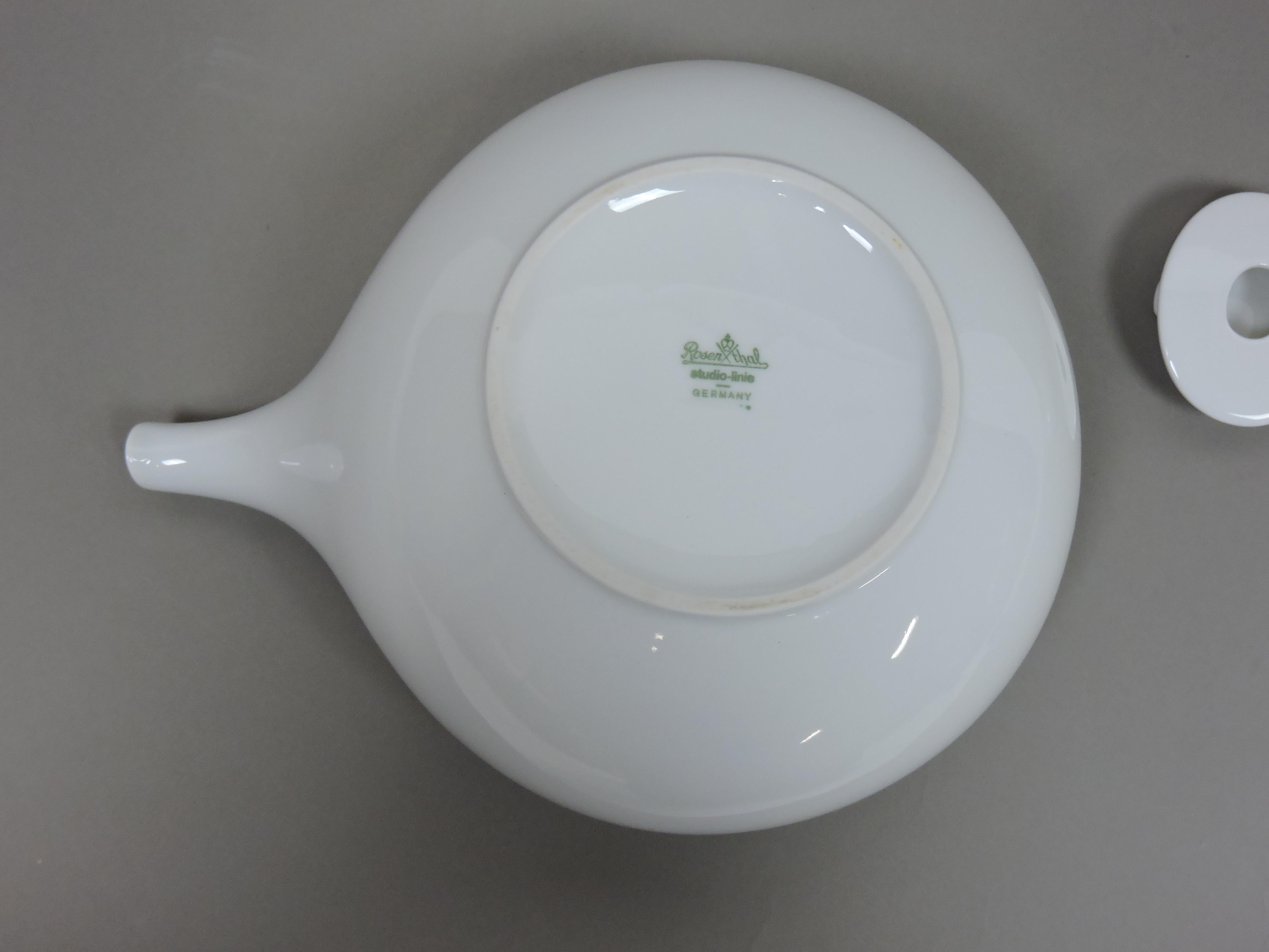 Late 20th Century Luigi Colani Mid-Century Modern Tear Drop Tea Pot and Creamer for Rosenthal