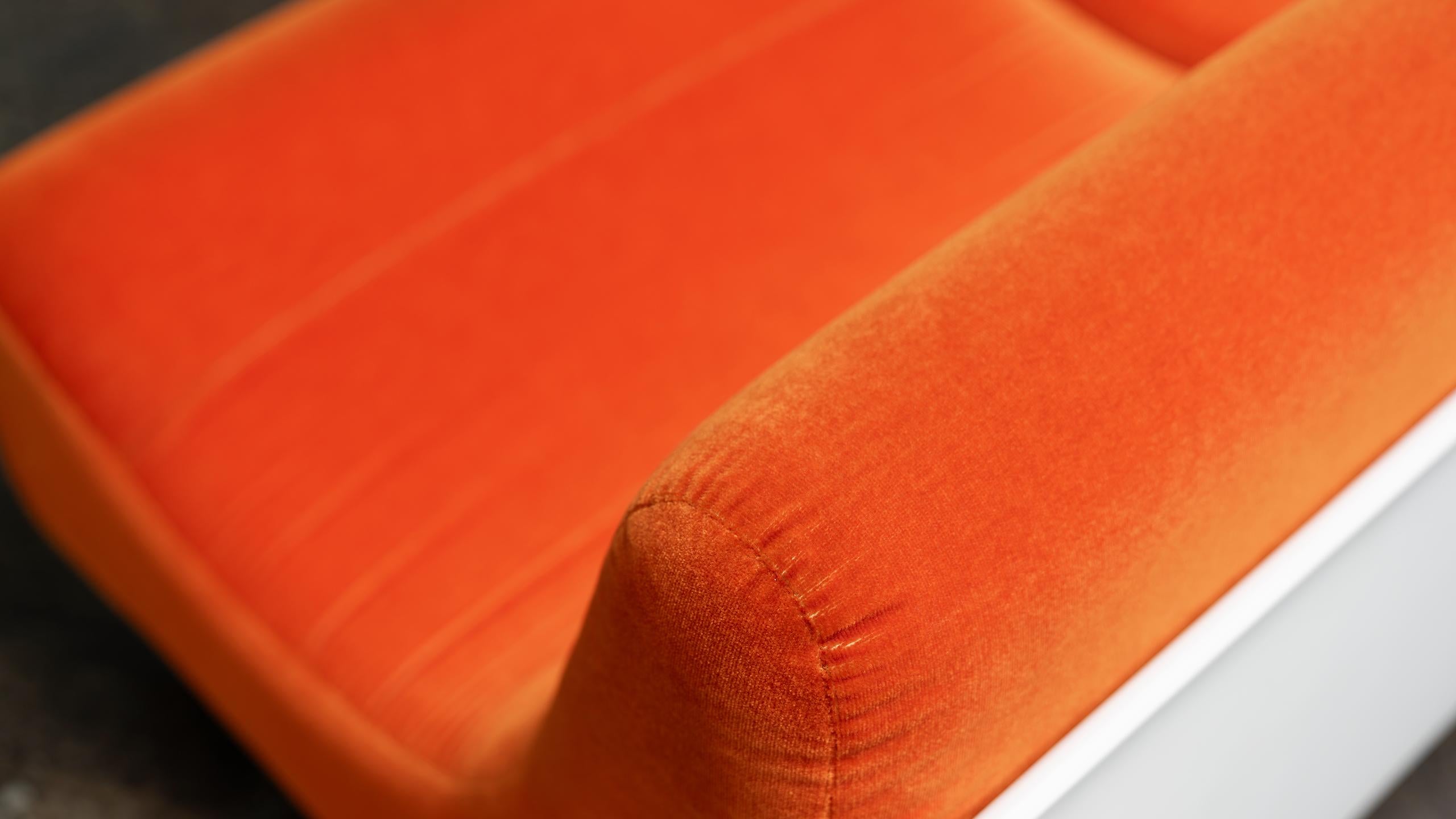 Table de canapé modulaire Orbis Luigi Colani 1969  COR Allemagne velours orange de l'ère spatiale en vente 6