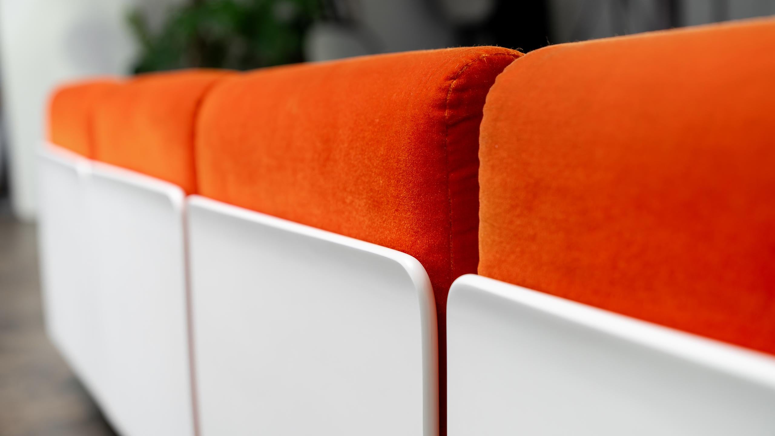 Table de canapé modulaire Orbis Luigi Colani 1969  COR Allemagne velours orange de l'ère spatiale en vente 7
