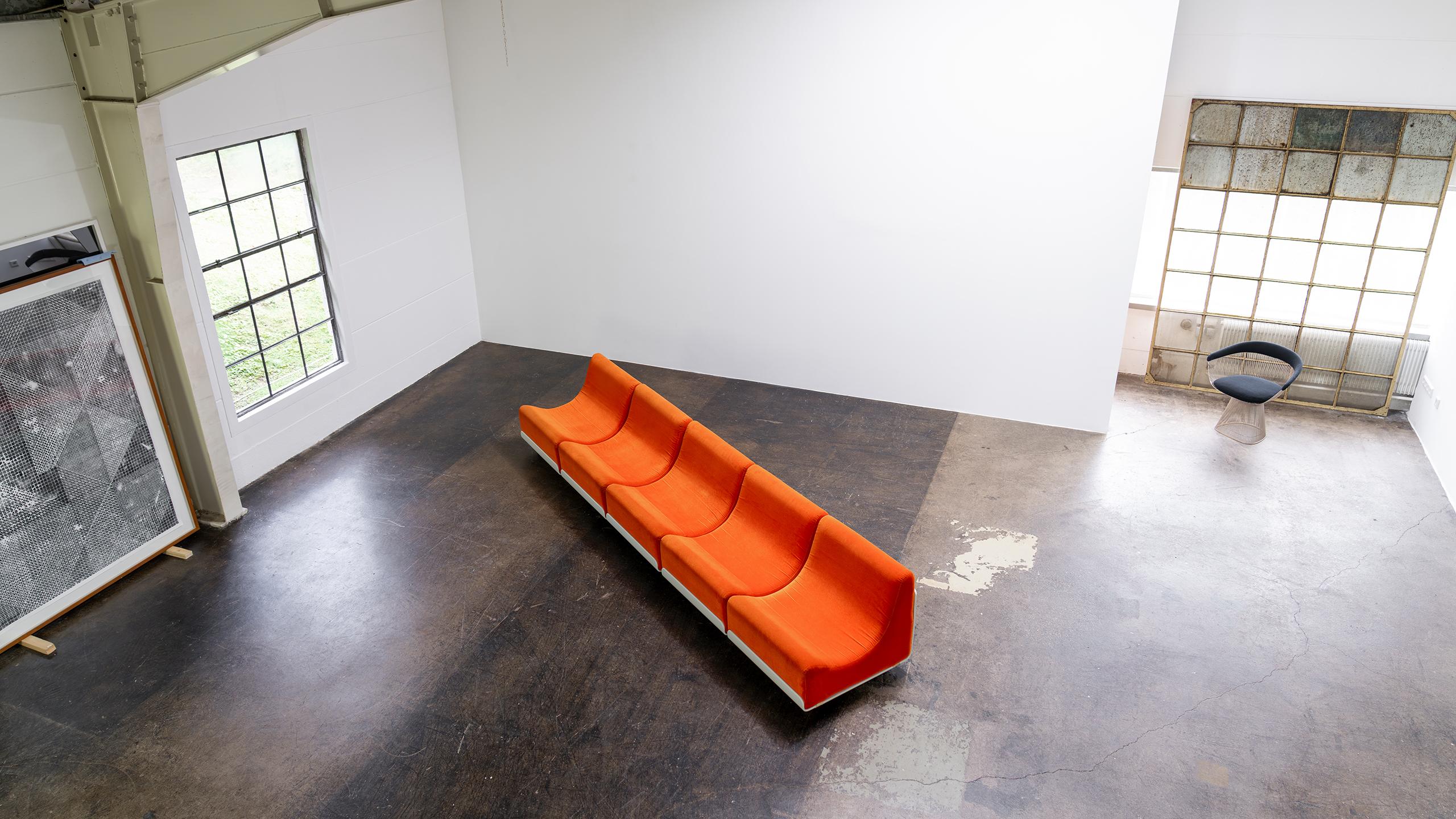 Table de canapé modulaire Orbis Luigi Colani 1969  COR Allemagne velours orange de l'ère spatiale en vente 9