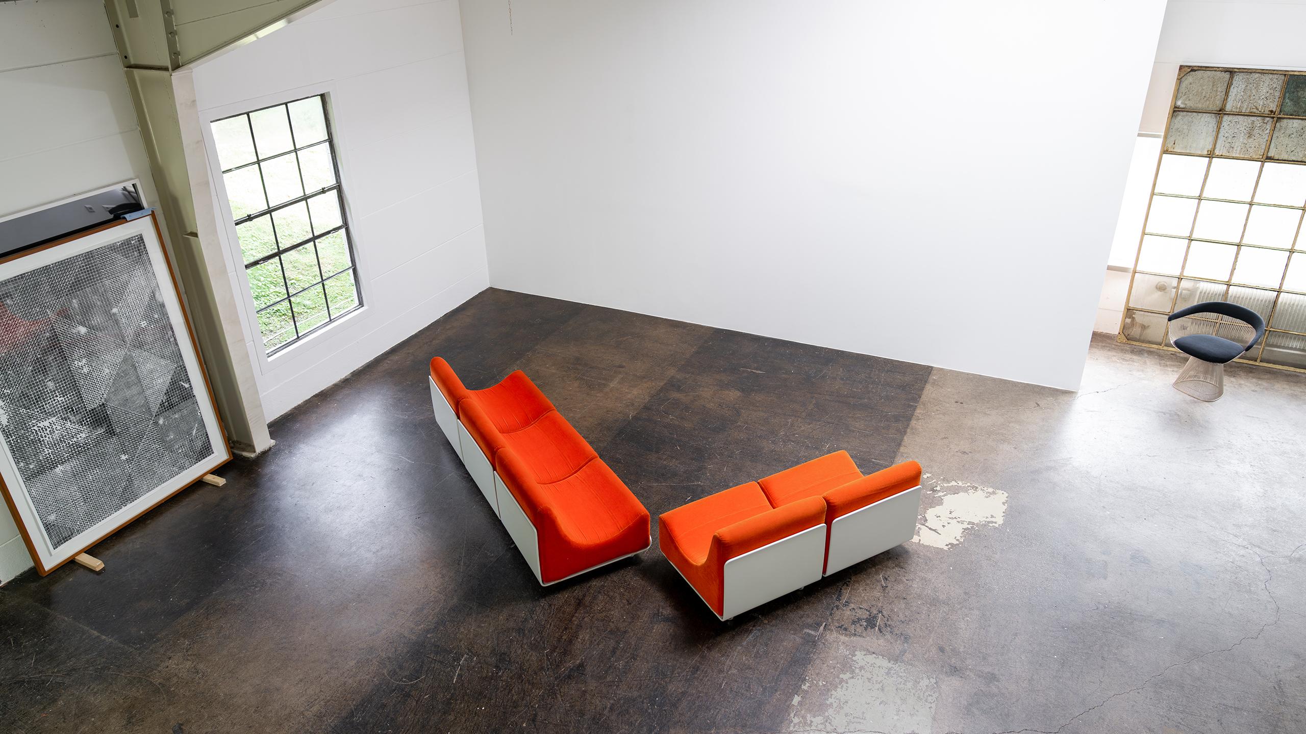 Luigi Colani Modular Orbis Sofa Table 1969 for COR Germany Orange Velvet  For Sale 11