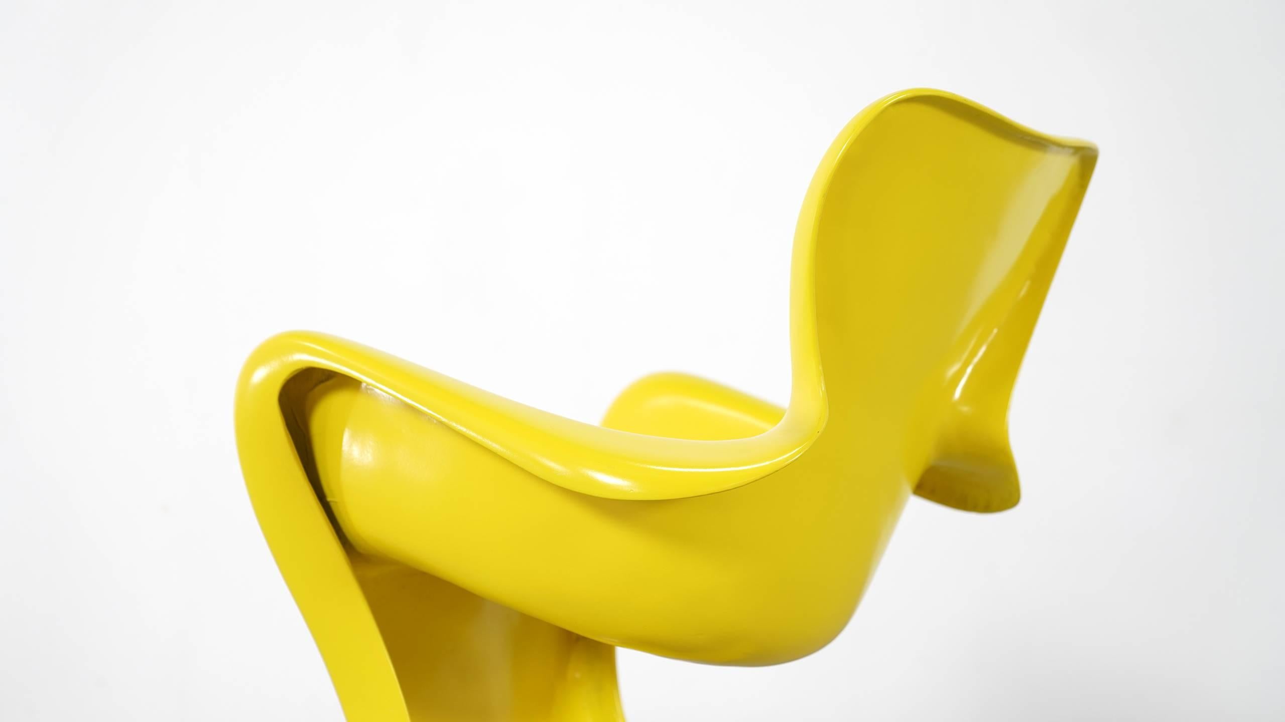 Luigi Colani, Set of Four Ultraorganic Lounge Chair, Yellow Fiberglass 4
