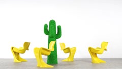 Luigi Colani, Set of Four Ultraorganic Lounge Chair, Yellow Fiberglass