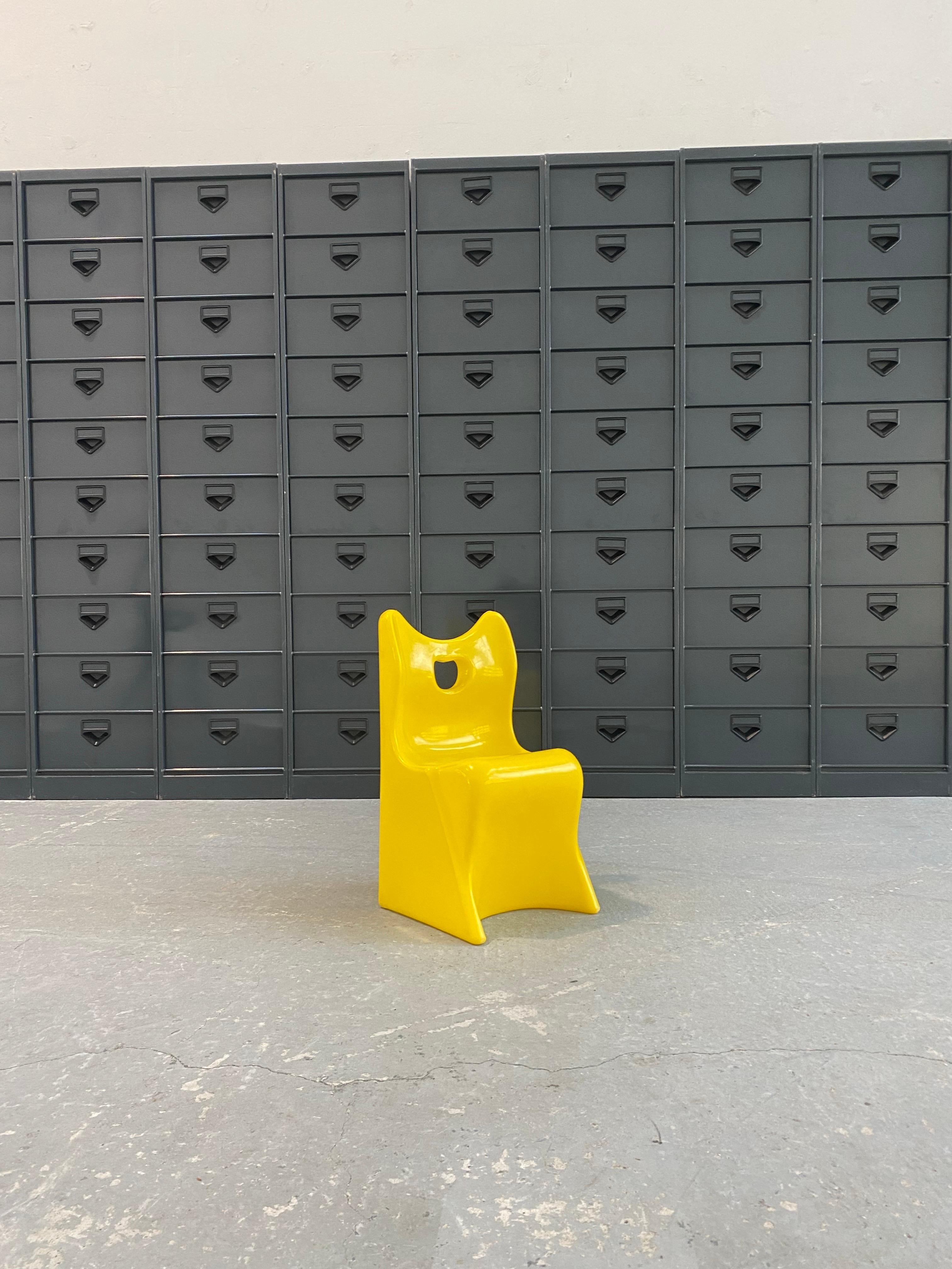 A very rare and important Polyethylene Children Chair from the 1970s
in Germany.
This chair was designed 1973 by Luigi Colani and produced in a small amount by  the manufacturer Ringnor in Neumünster.
It was produced as a stackable chair for using